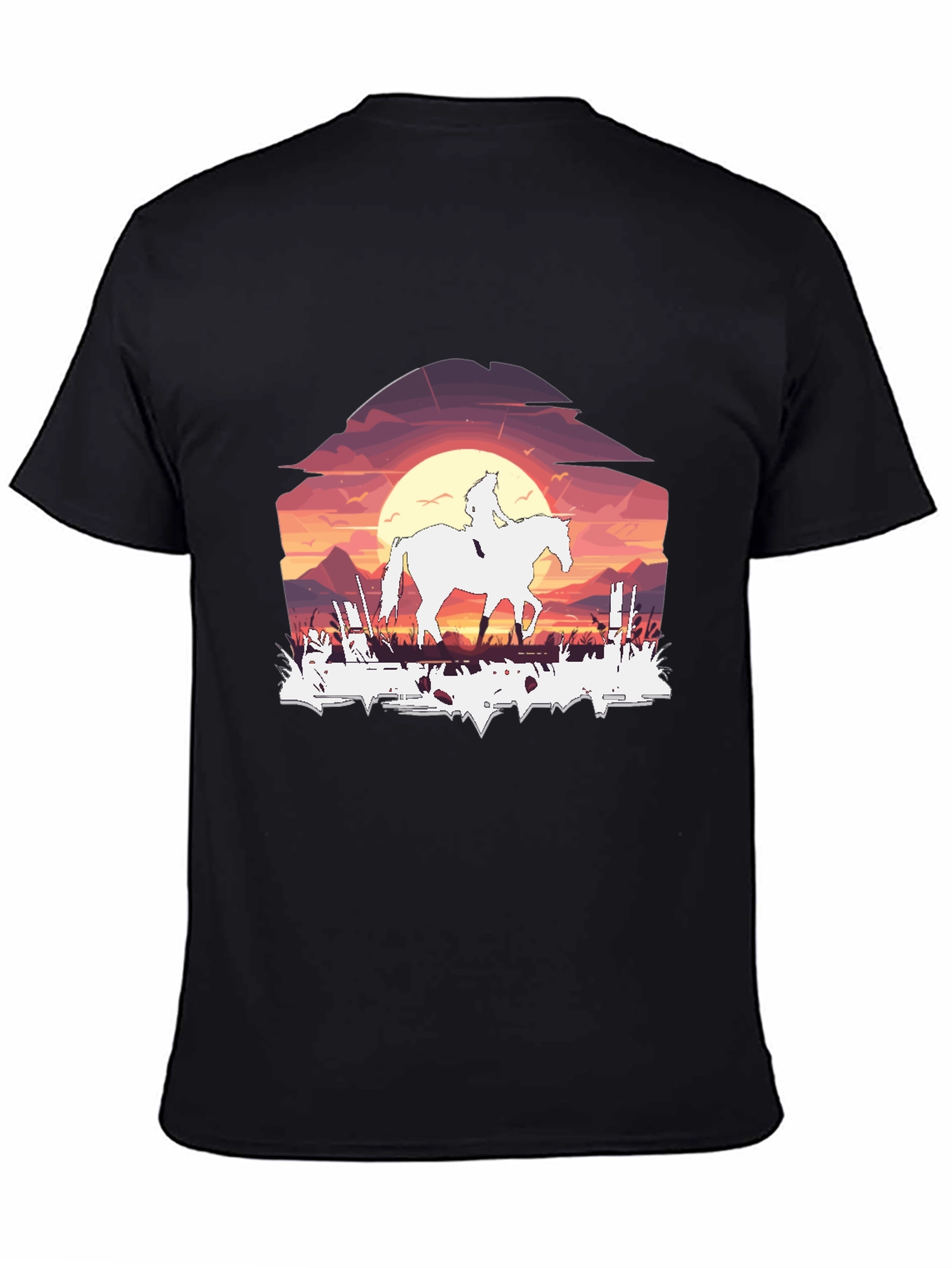 Black Sunset Rider Graphic Tee - Black view 4