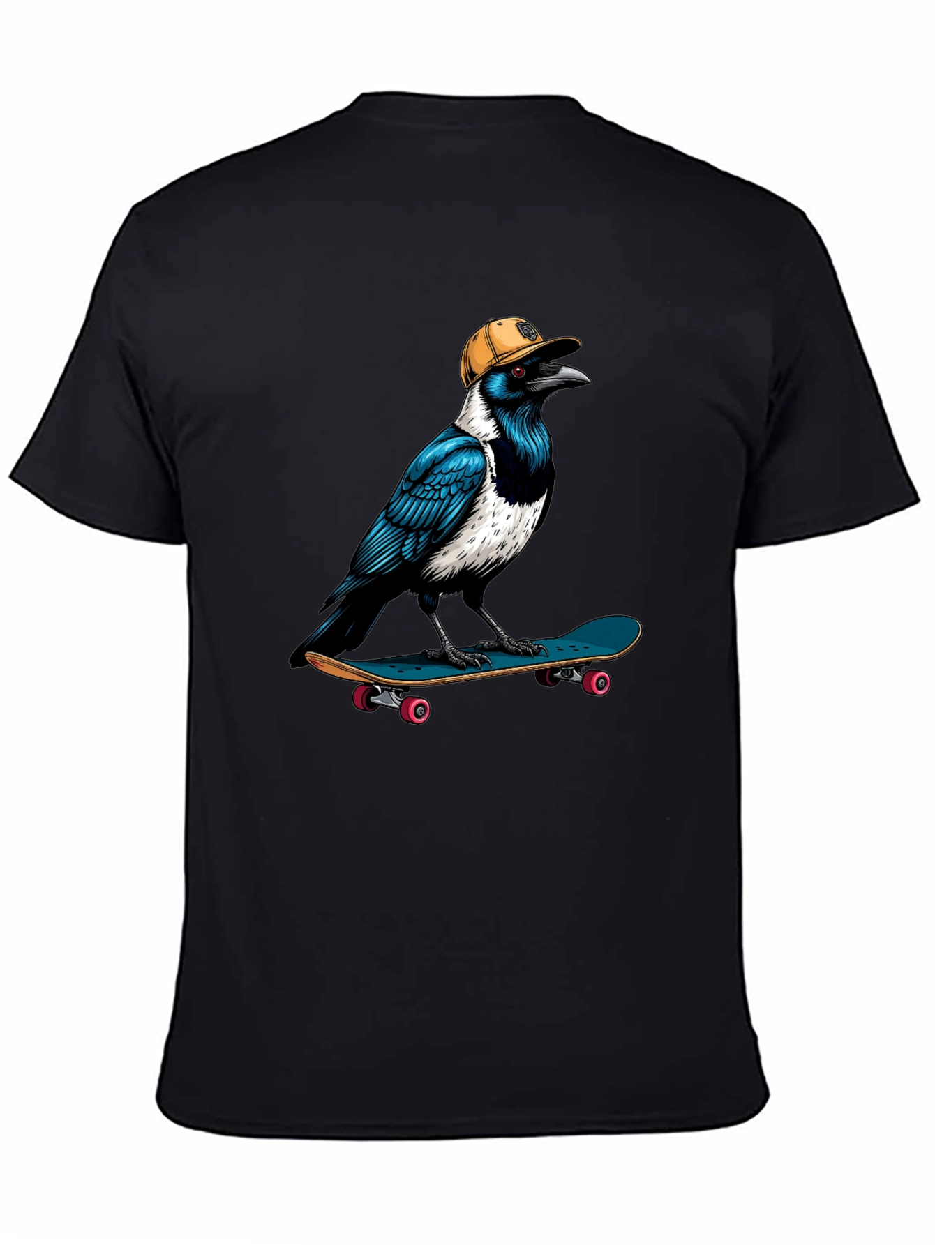 Black Cool Crow Skateboard T-Shirt view 4