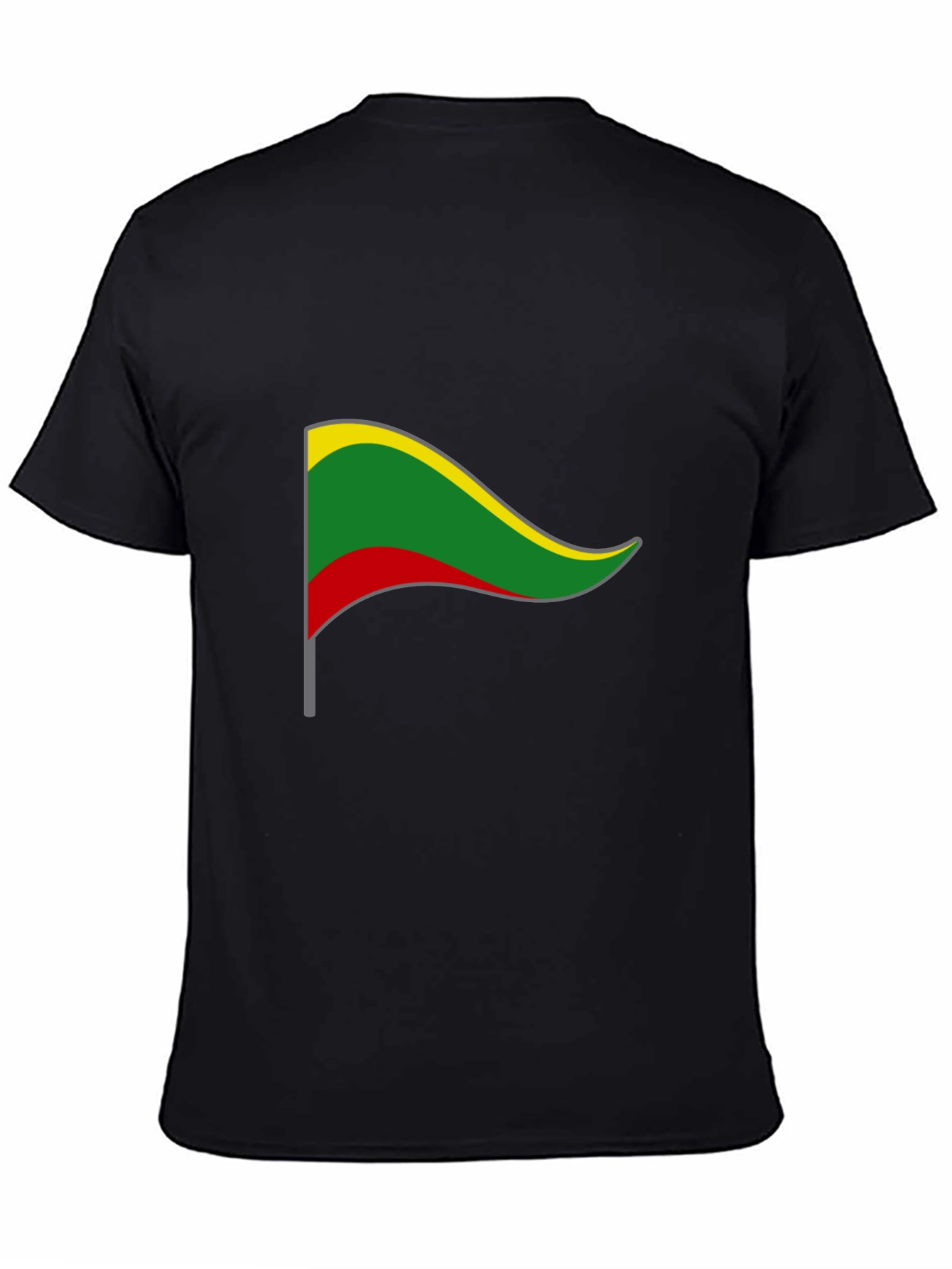 Black Lithuania Flag Graphic Tee - Black Short Sleeve T-Shirt view 4