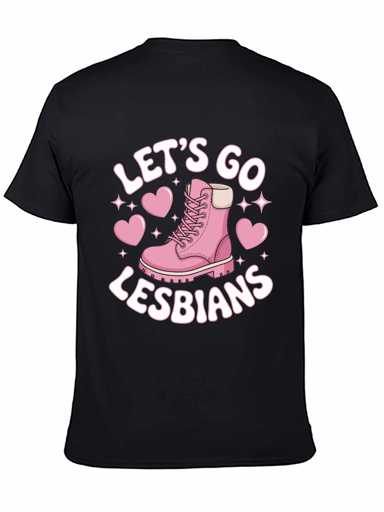 Black Let's Go Lesbians T-Shirt view 4