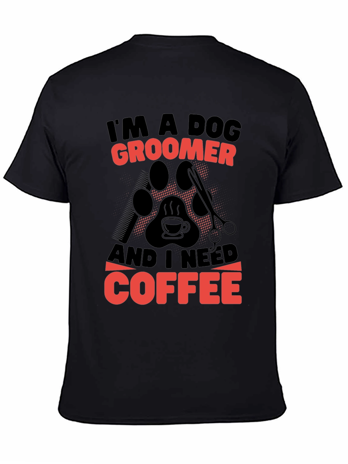 Black Dog Groomer Coffee T-Shirt view 4