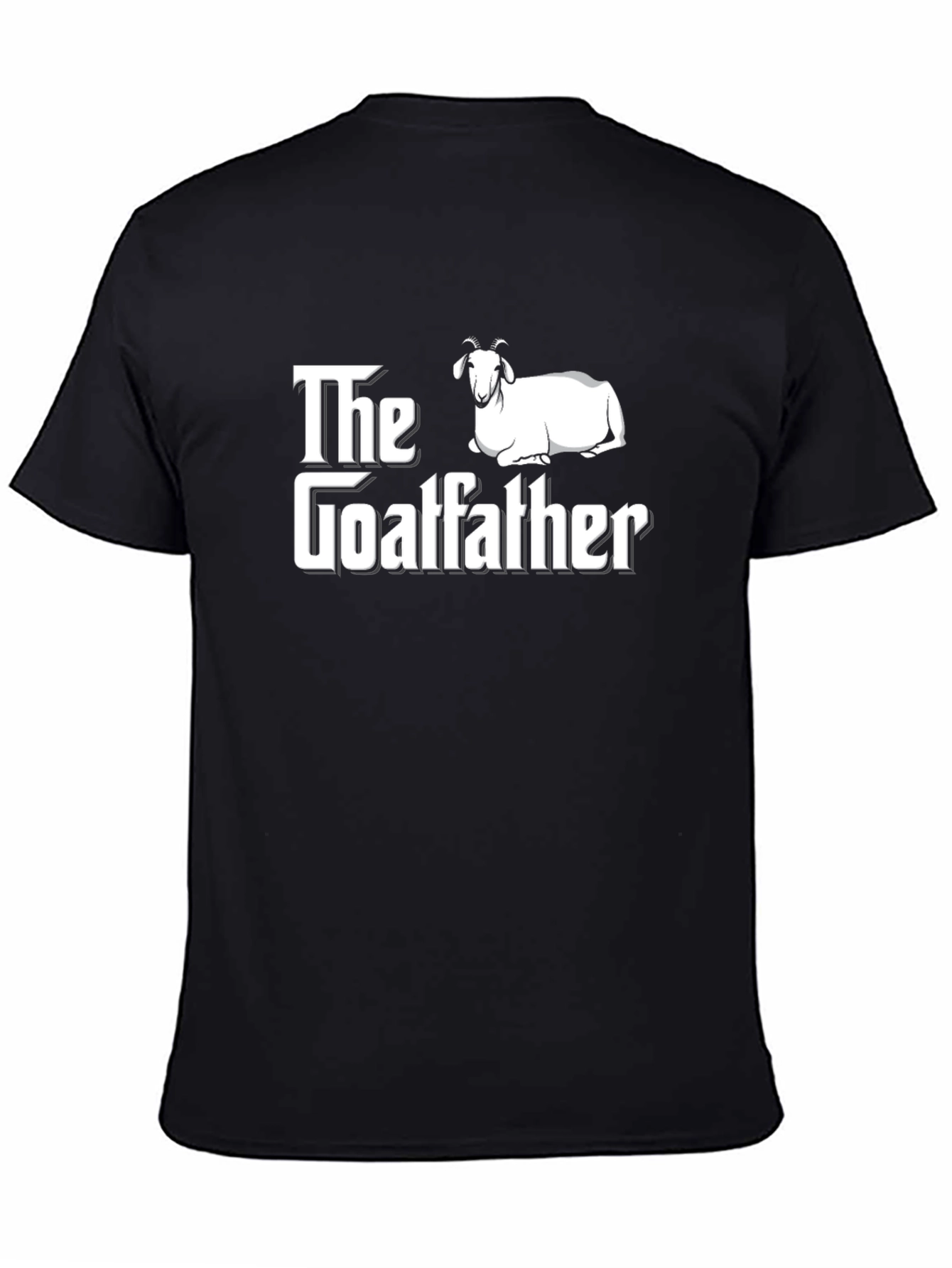 Black The Goatfather Funny Graphic T-Shirt view 4