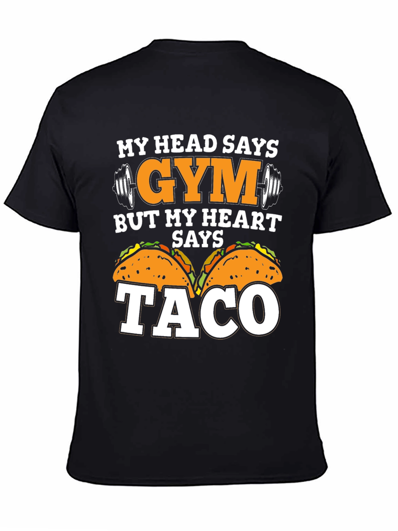 Black Gym vs Taco Funny T-Shirt view 4