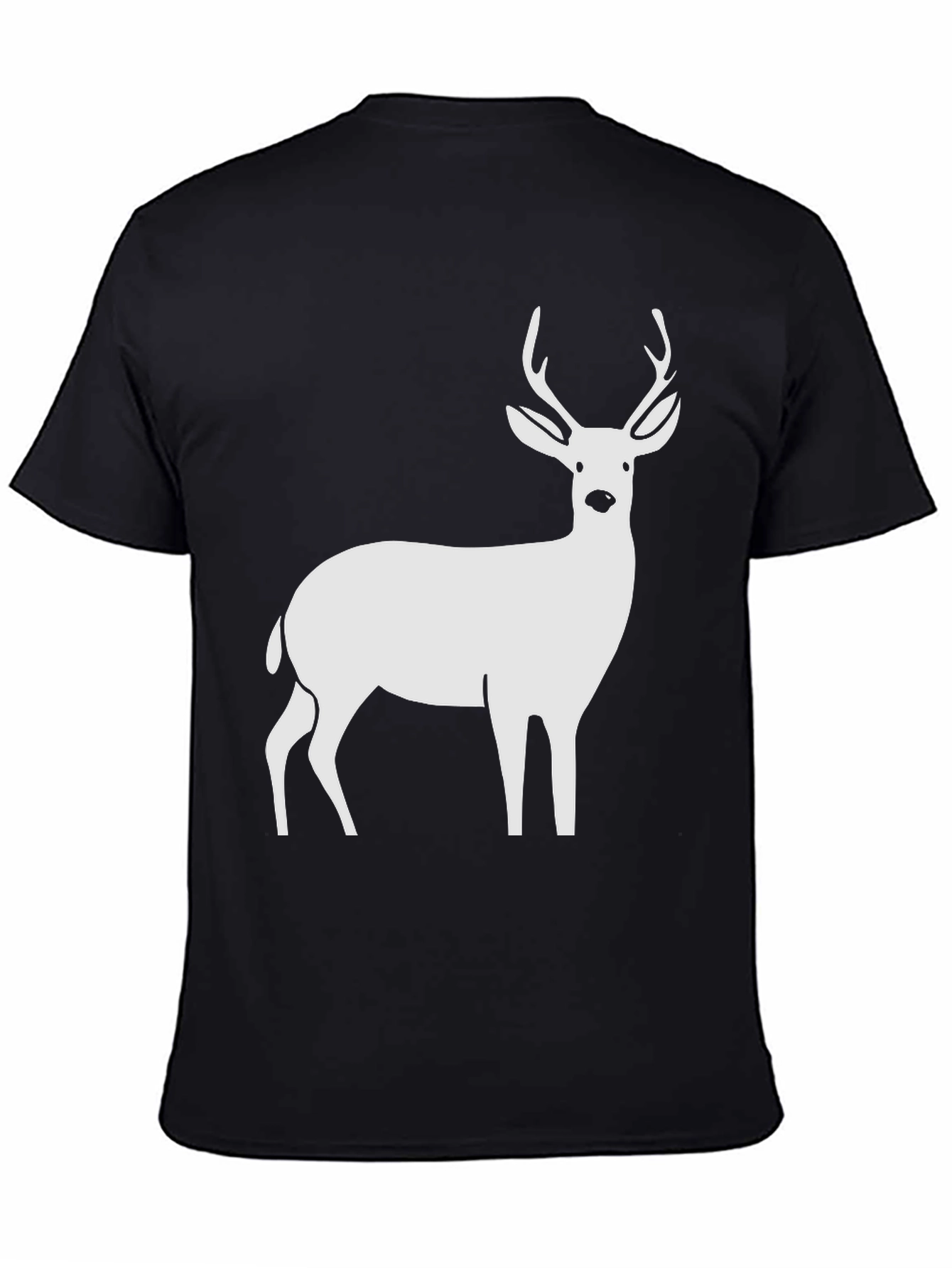 Black Deer Graphic Tee - Black Cotton T-Shirt view 4