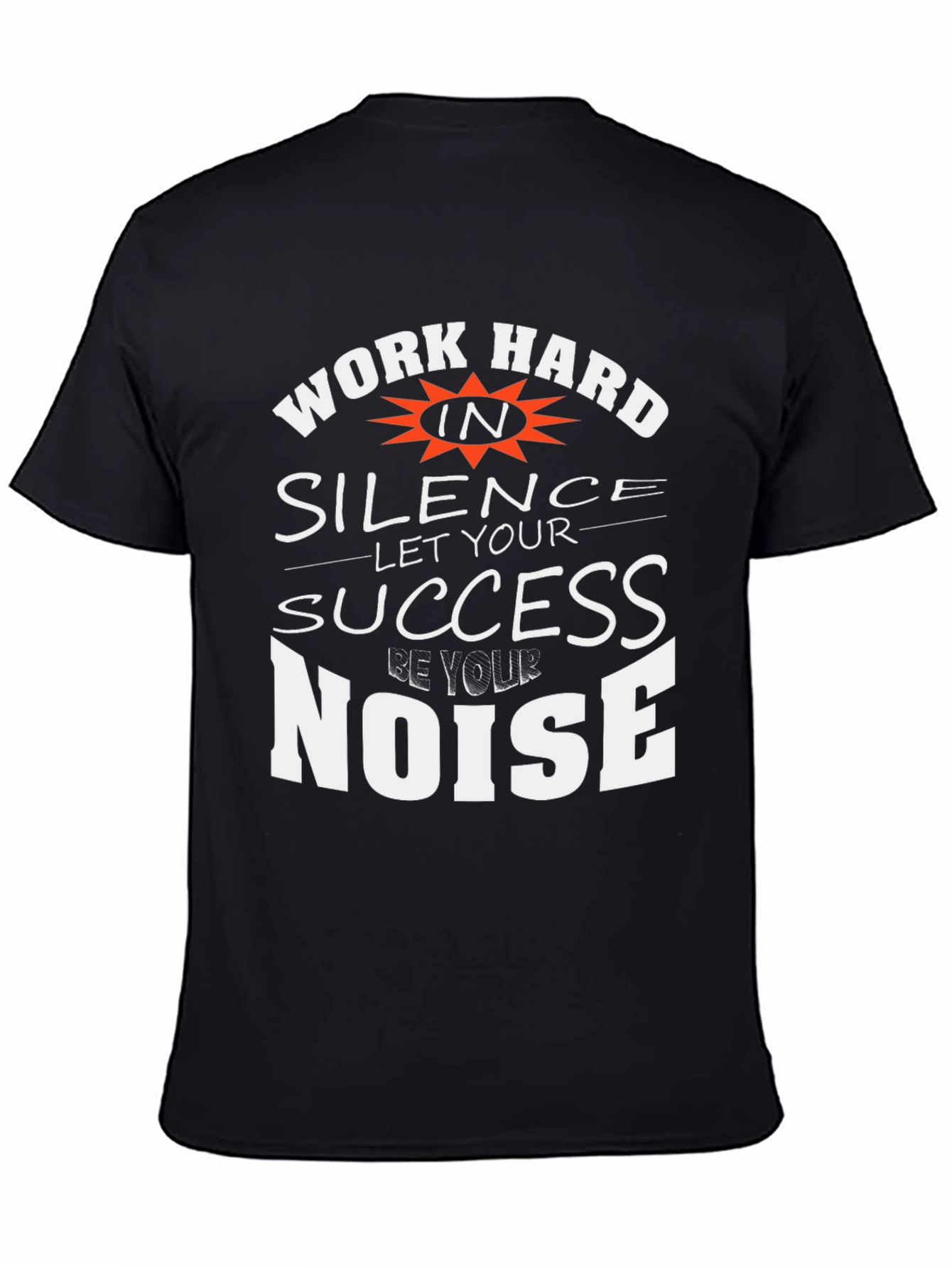 Black Work Hard in Silence Graphic Tee view 4