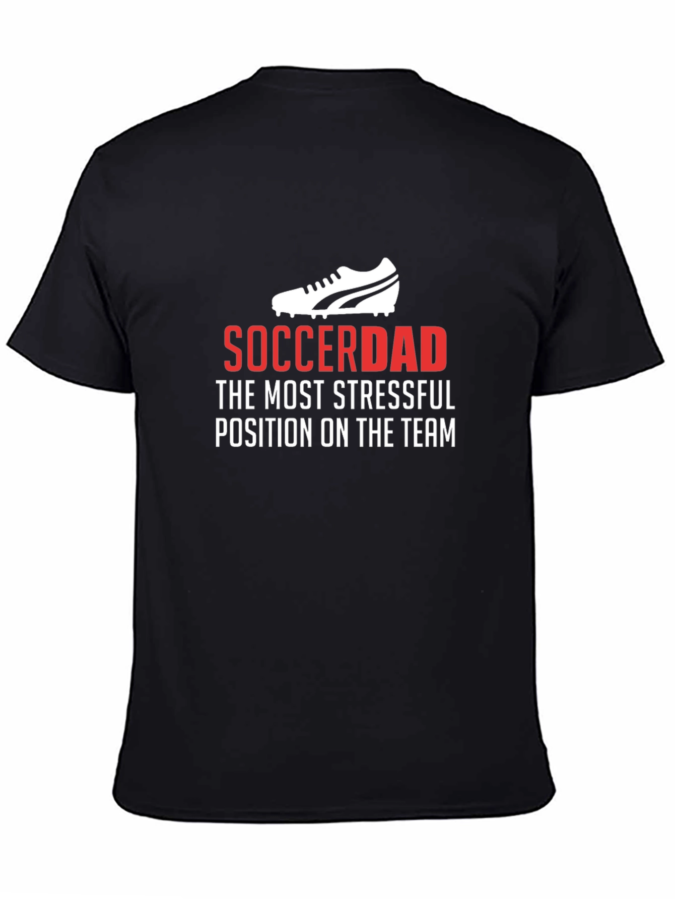 Black Soccer Dad Stressful Position T-Shirt view 4