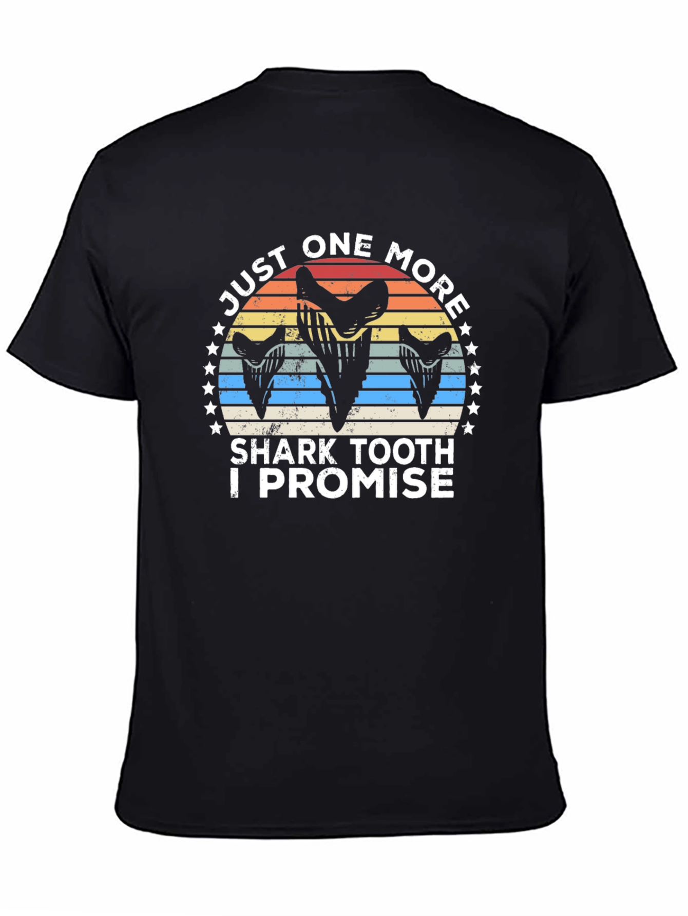 Black Just One More Shark Tooth T-Shirt view 4