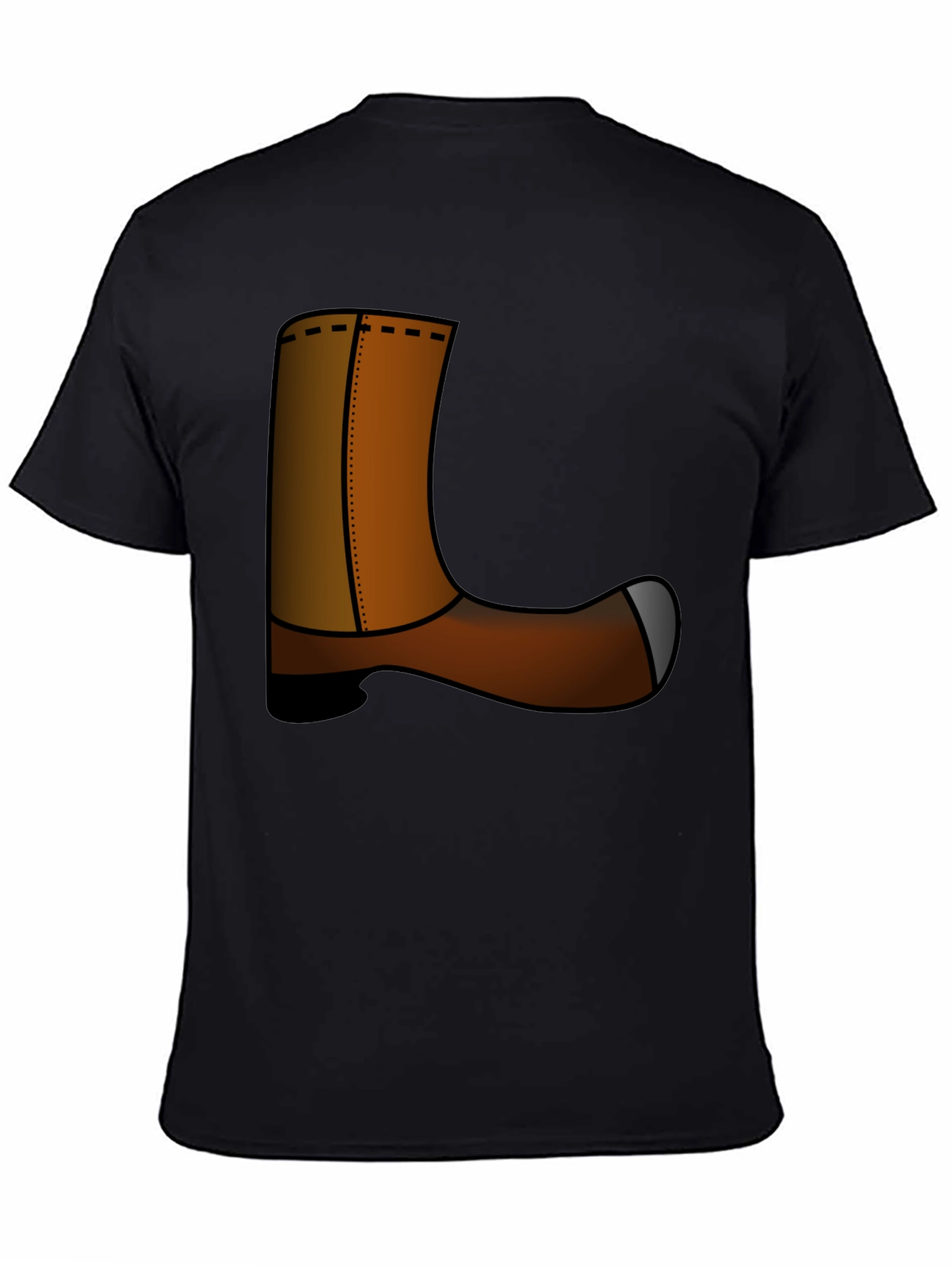 Black Novelty Cowboy Boot Graphic Tee - Unisex view 4