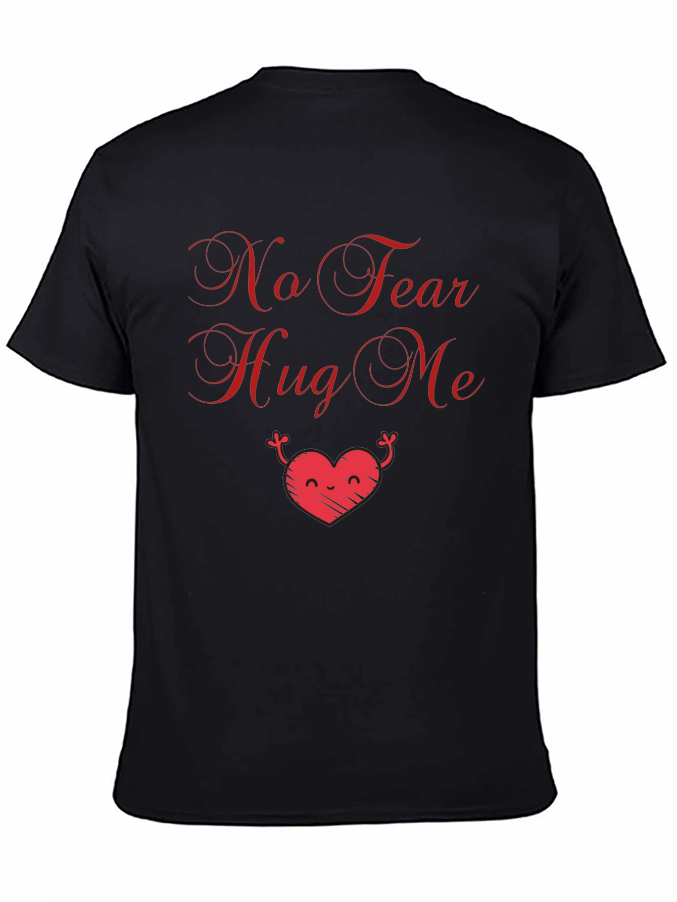 Black No Fear Hug Me Graphic Tee - Black view 4