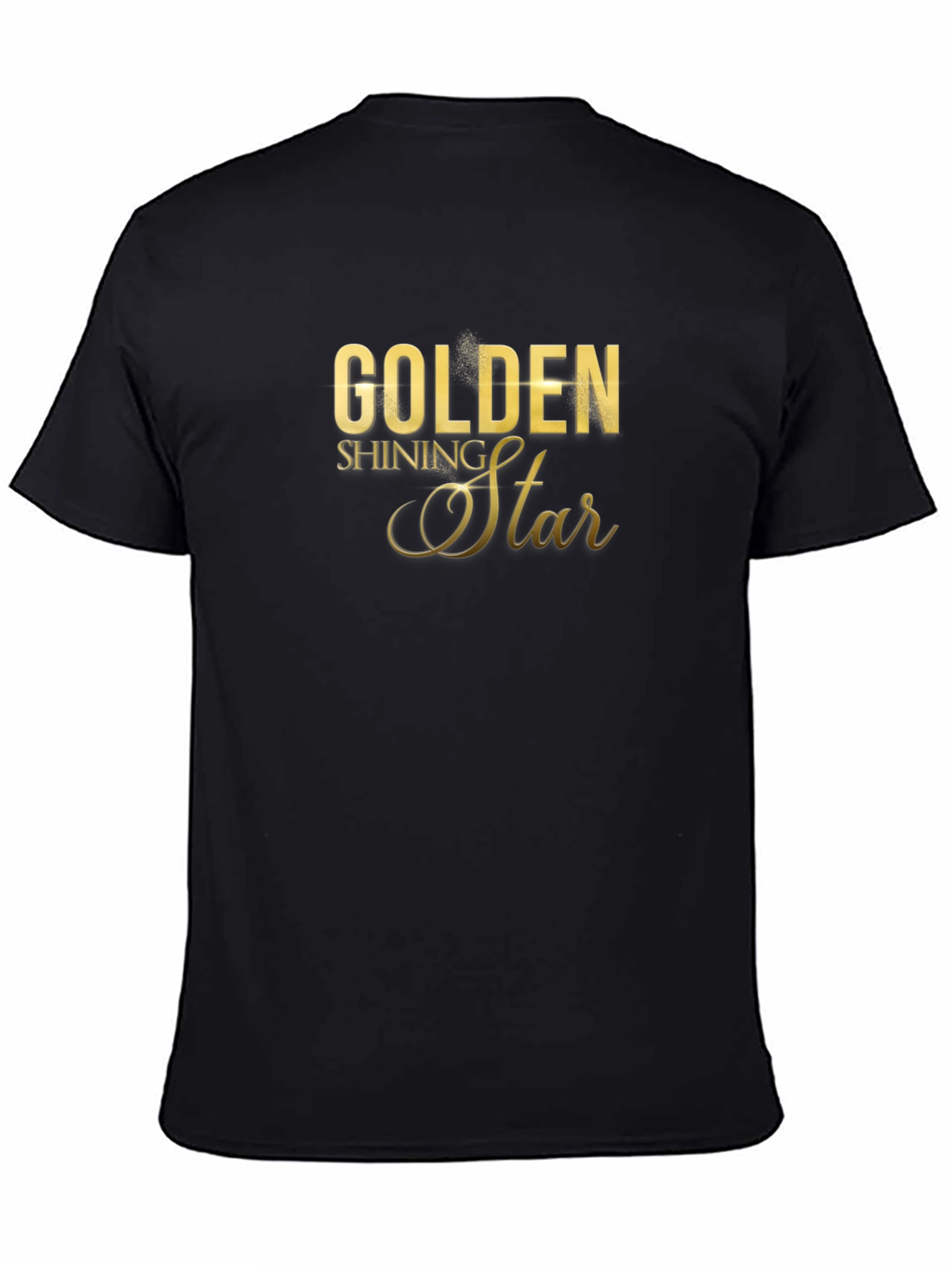 Black Golden Shining Star Graphic T-Shirt view 4