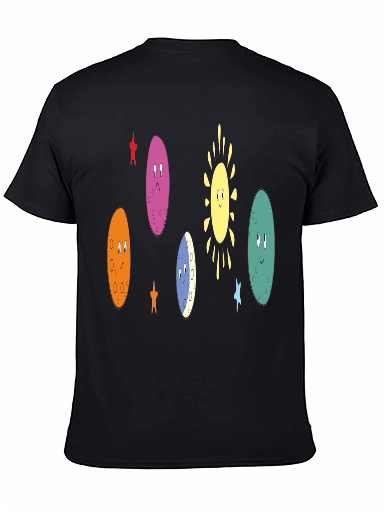 Black Cartoon Planet Crew Black T-Shirt view 4