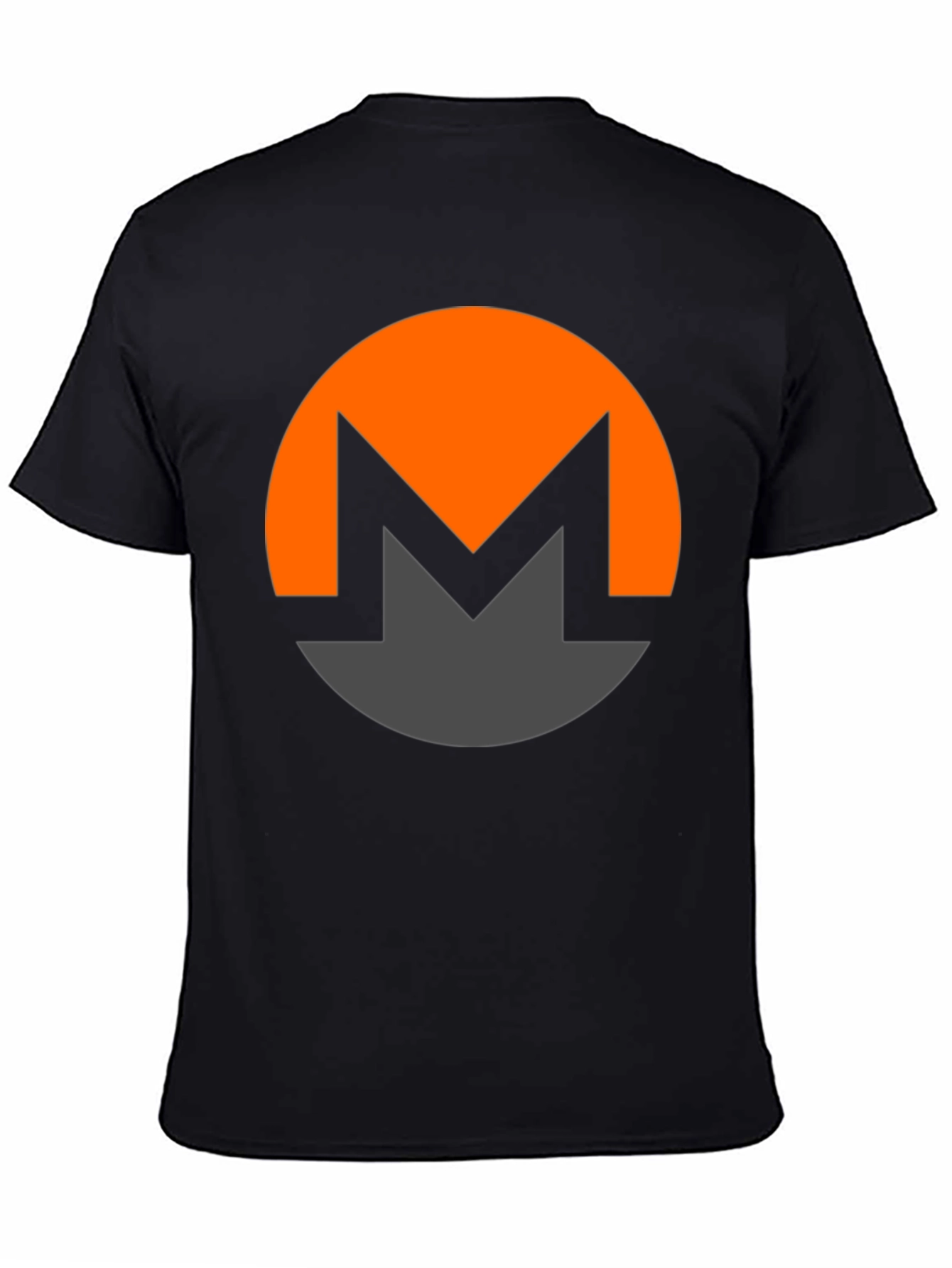 Black Monero Crypto Logo Black T-Shirt view 4