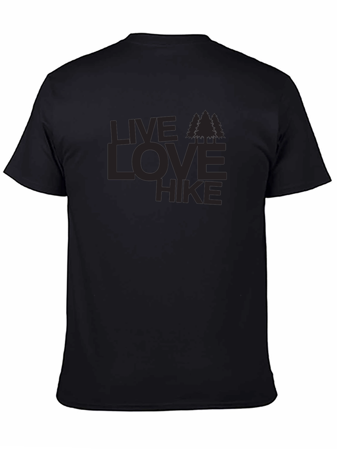 Black Live Love Hike Graphic Tee - Soft Cotton Comfort view 4