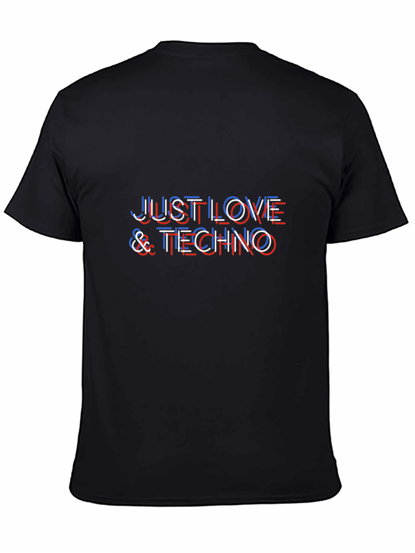 Black Just Love & Techno Graphic Tee - Stylish Music T-Shirt view 4