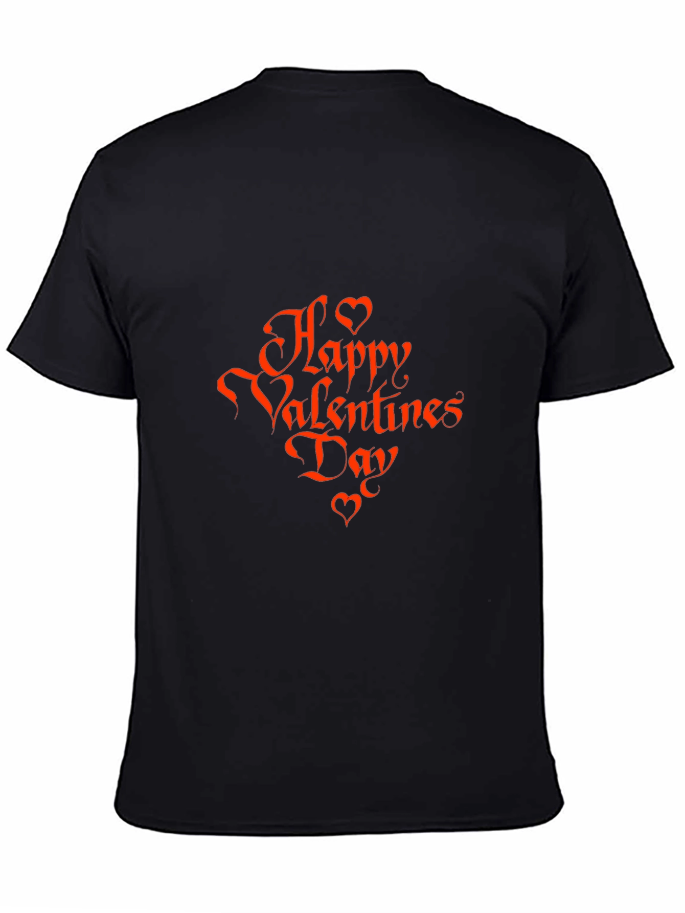 Black Happy Valentines Day Graphic Tee - Black view 4
