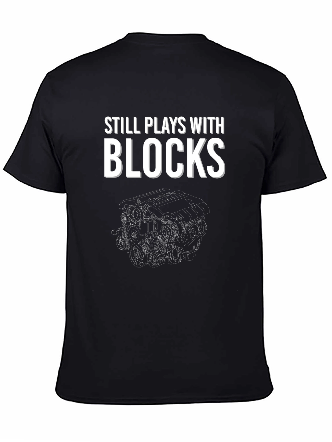 Black Still Plays With Blocks Graphic Tee view 4