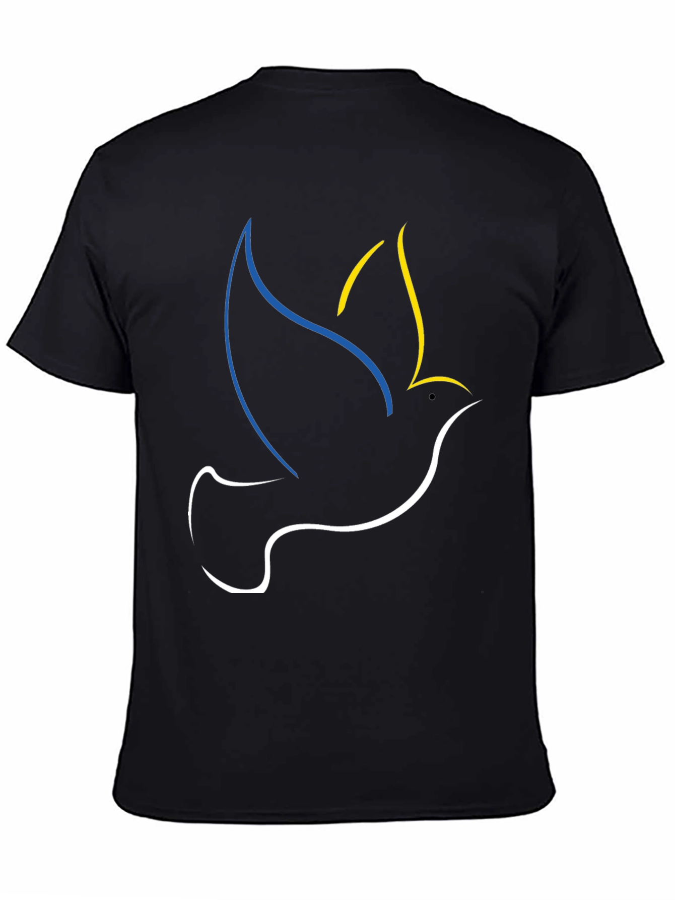 Black Ukraine Dove Peace T-Shirt Black view 4