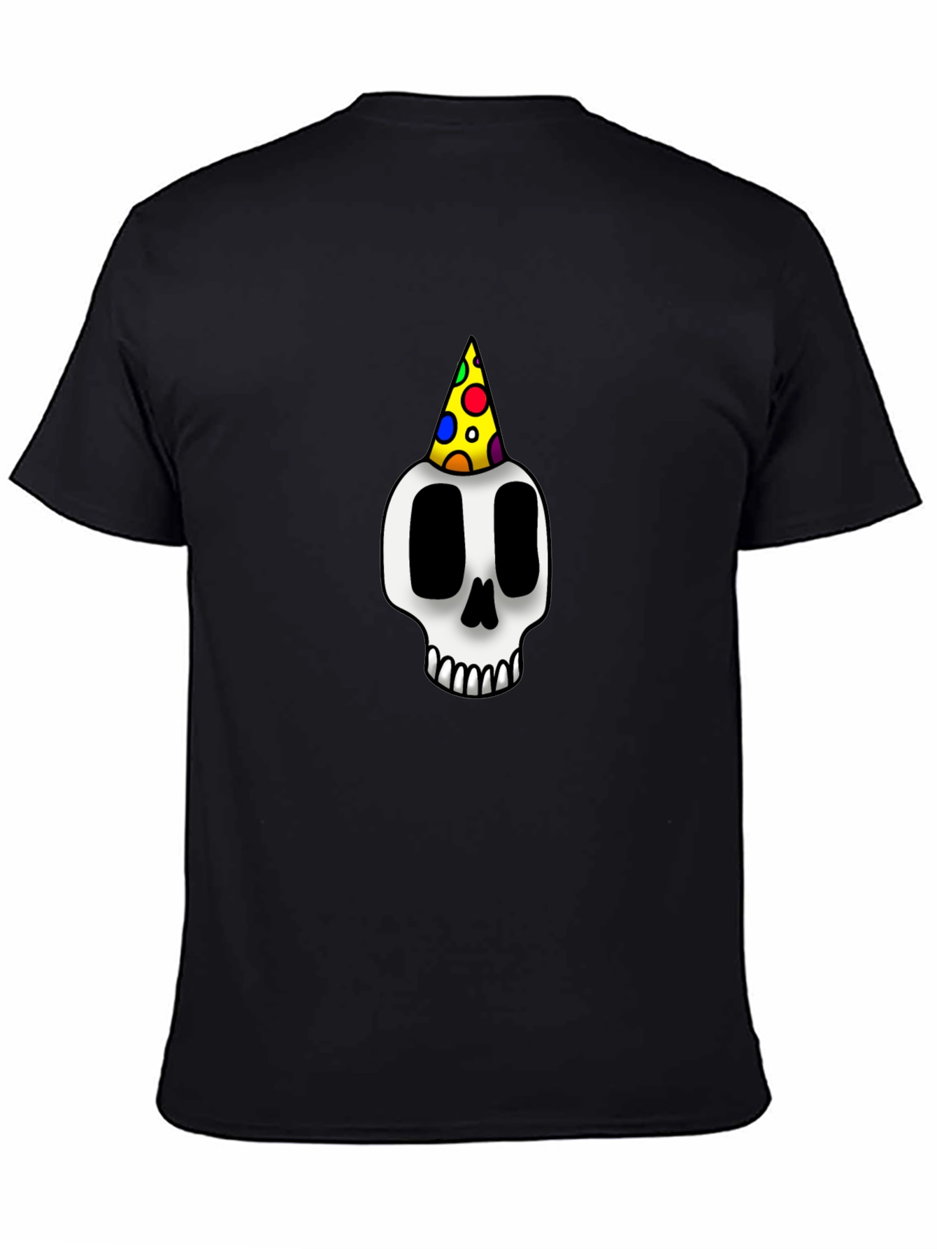 Black Party Skull Graphic Tee - Black T-Shirt view 4