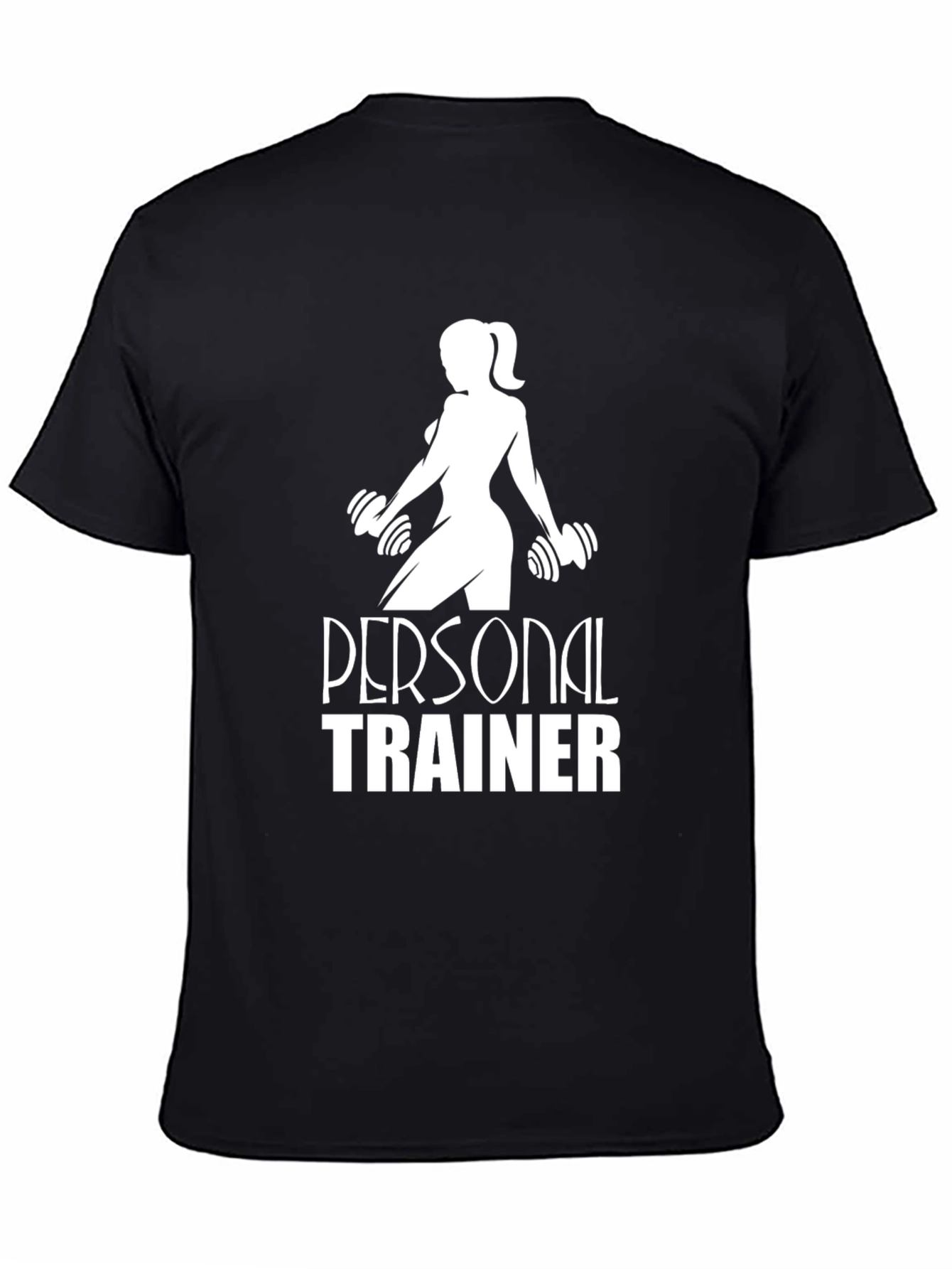 Black Personal Trainer Black T-Shirt - Fitness Apparel view 4