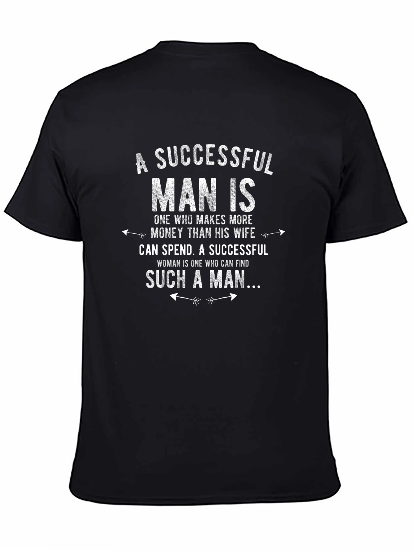 Black Successful Man Graphic Tee - Humorous Novelty Shirt view 4