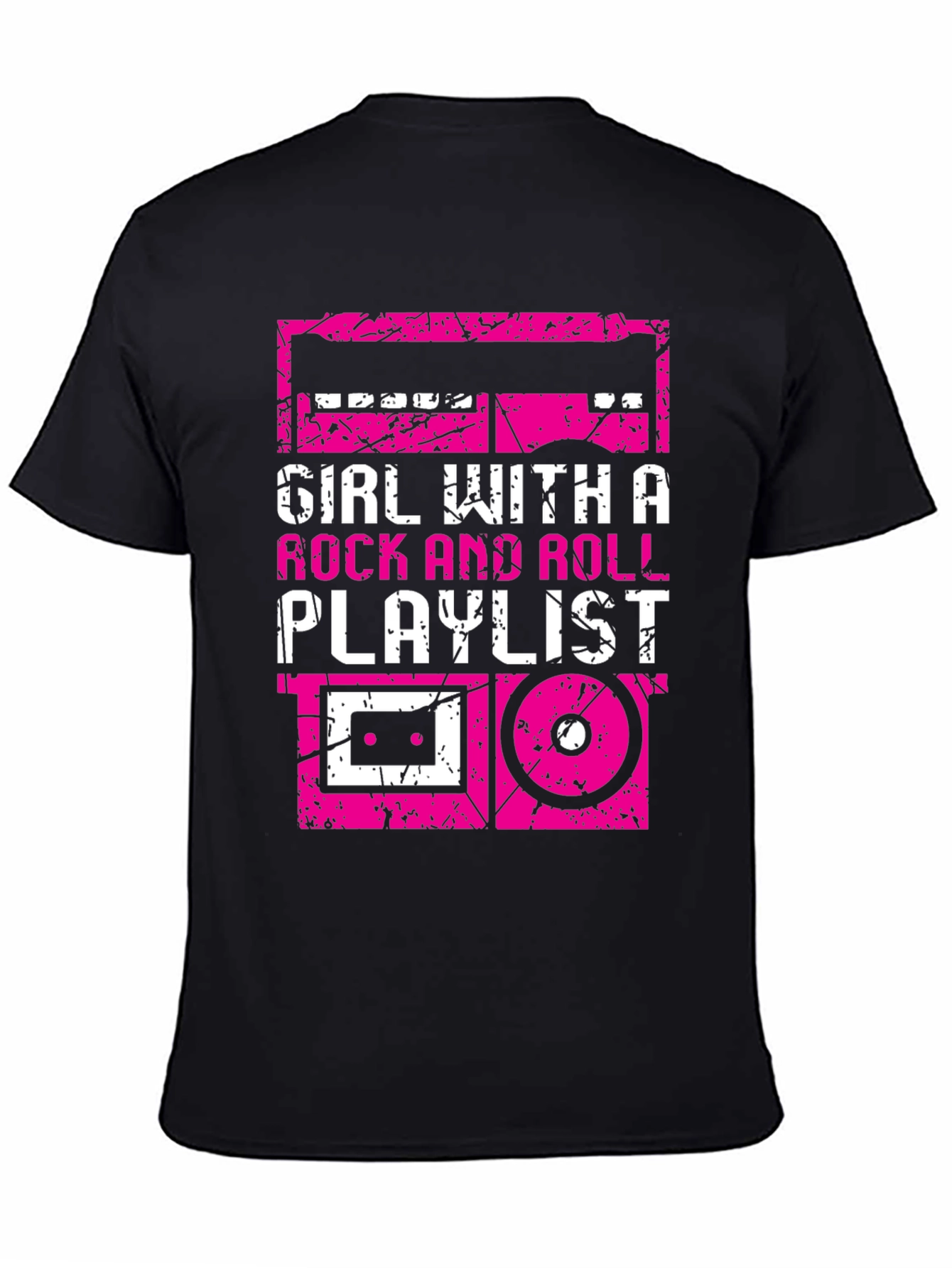 Black Rock and Roll Playlist T-Shirt view 4