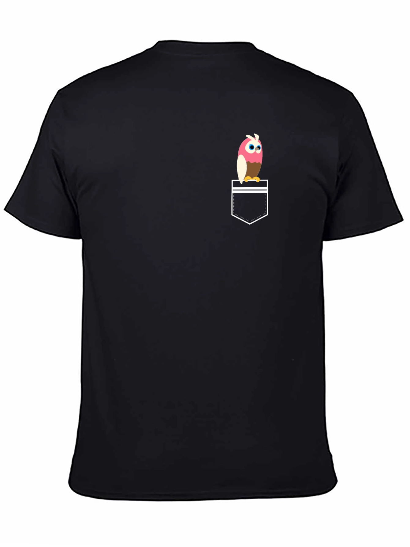 Black Owl Pocket T-Shirt - Fun & Unique Design view 4