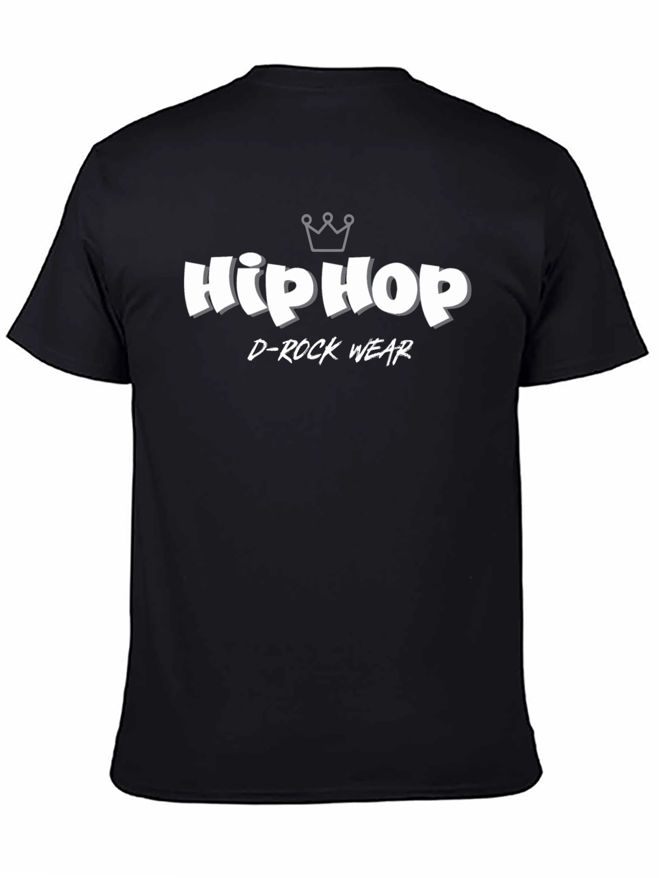 Black Hip Hop D-Rock Wear Black T-Shirt view 4