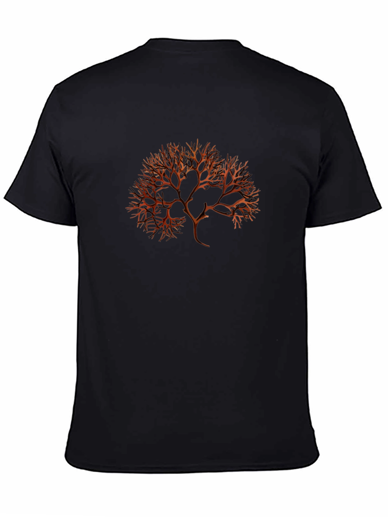 Black Abstract Tree Graphic Tee - Black Cotton Blend view 4