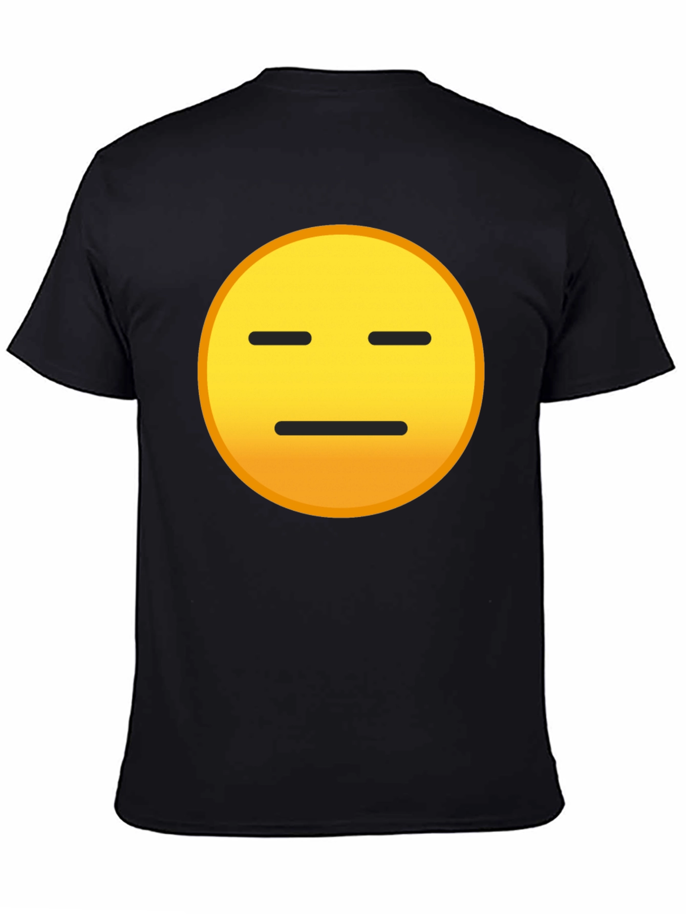 Black Expressionless Emoji Graphic Tee - Black Cotton Blend view 4