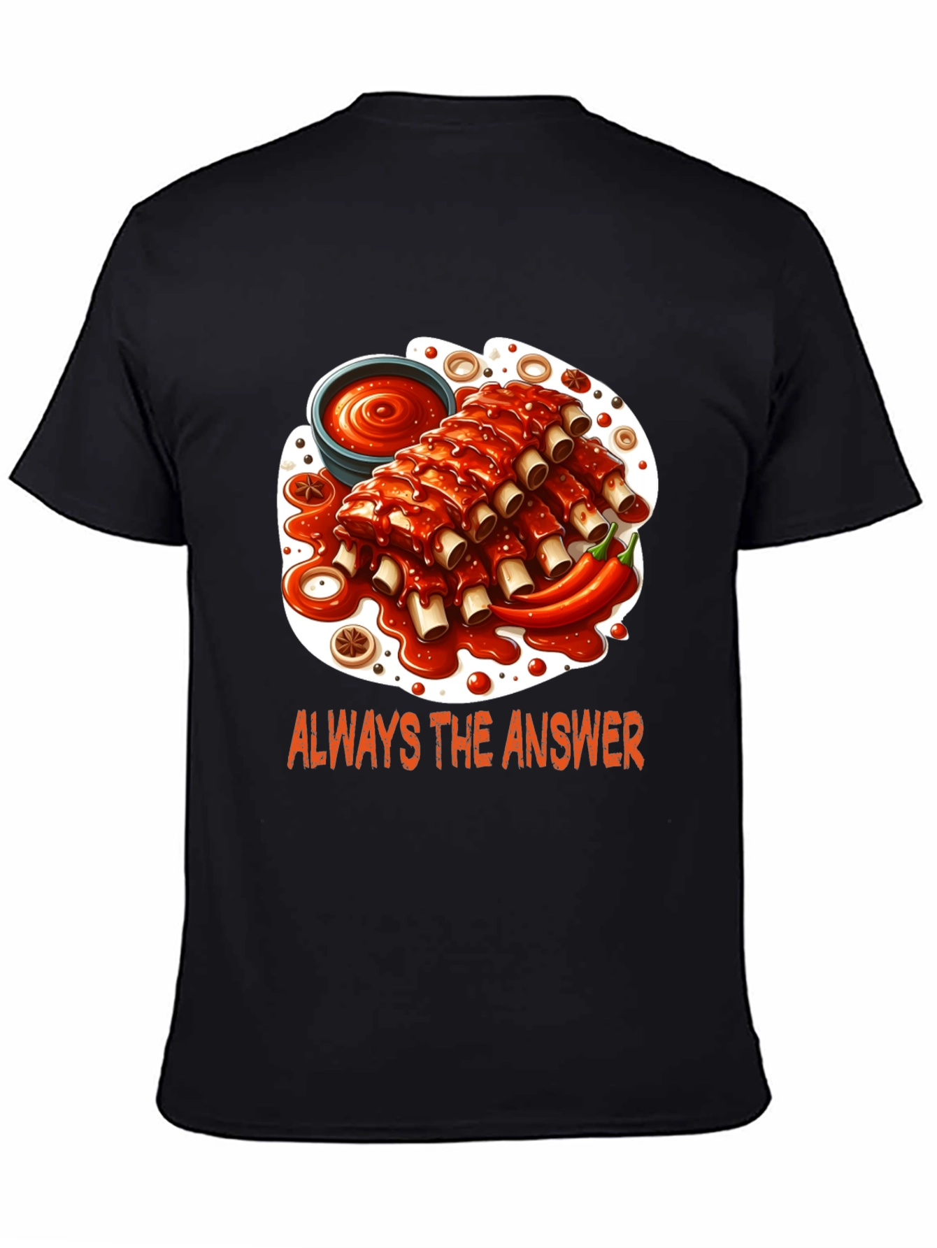 Black Ribs Graphic T-Shirt - Always the Answer view 4