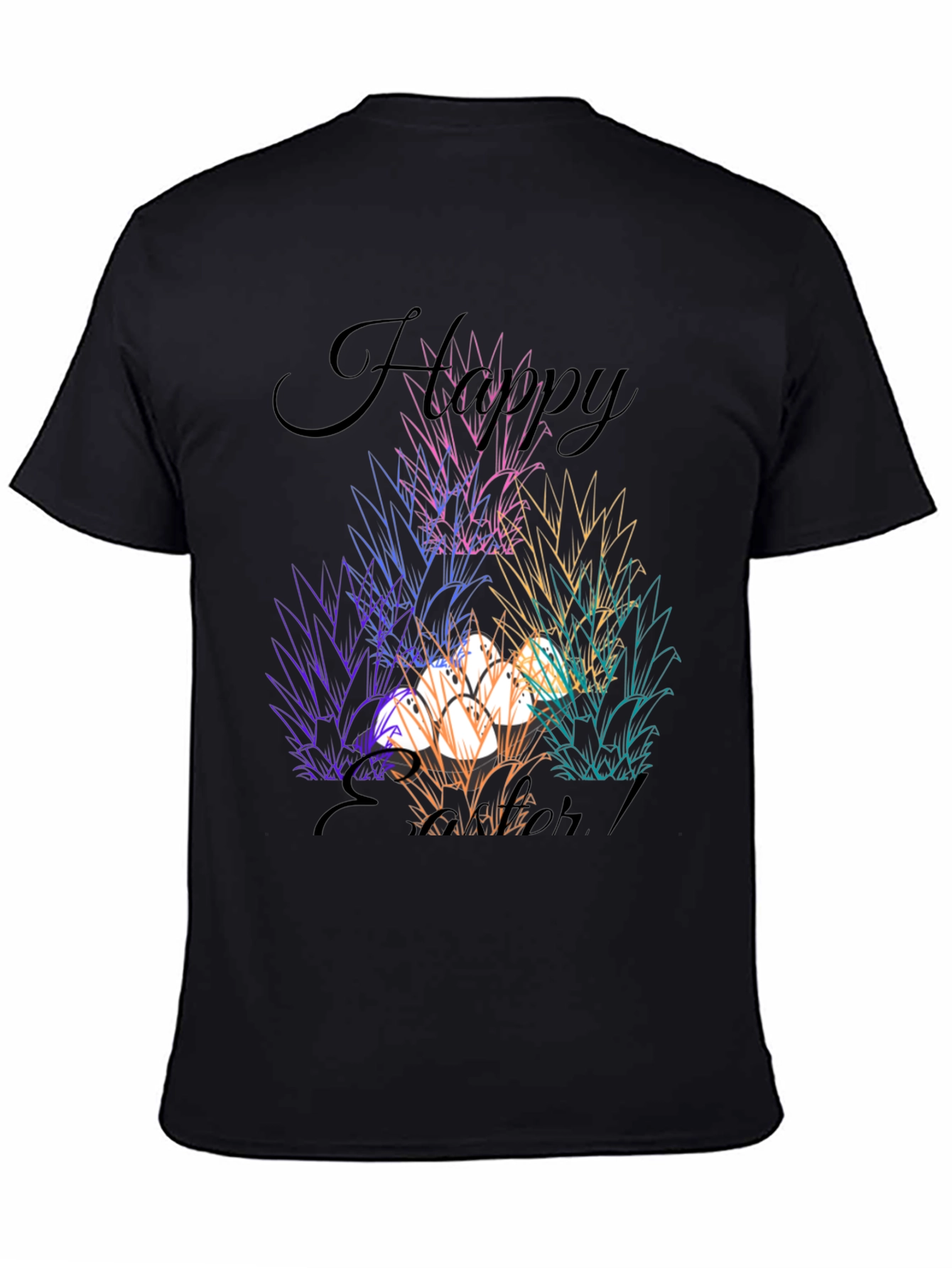 Camiseta Negra "Felices Pascuas" Estampada
