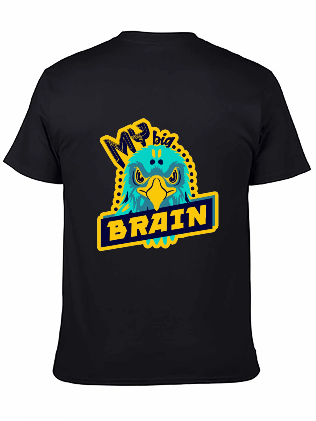 Black My Big Brain Eagle T-Shirt view 4