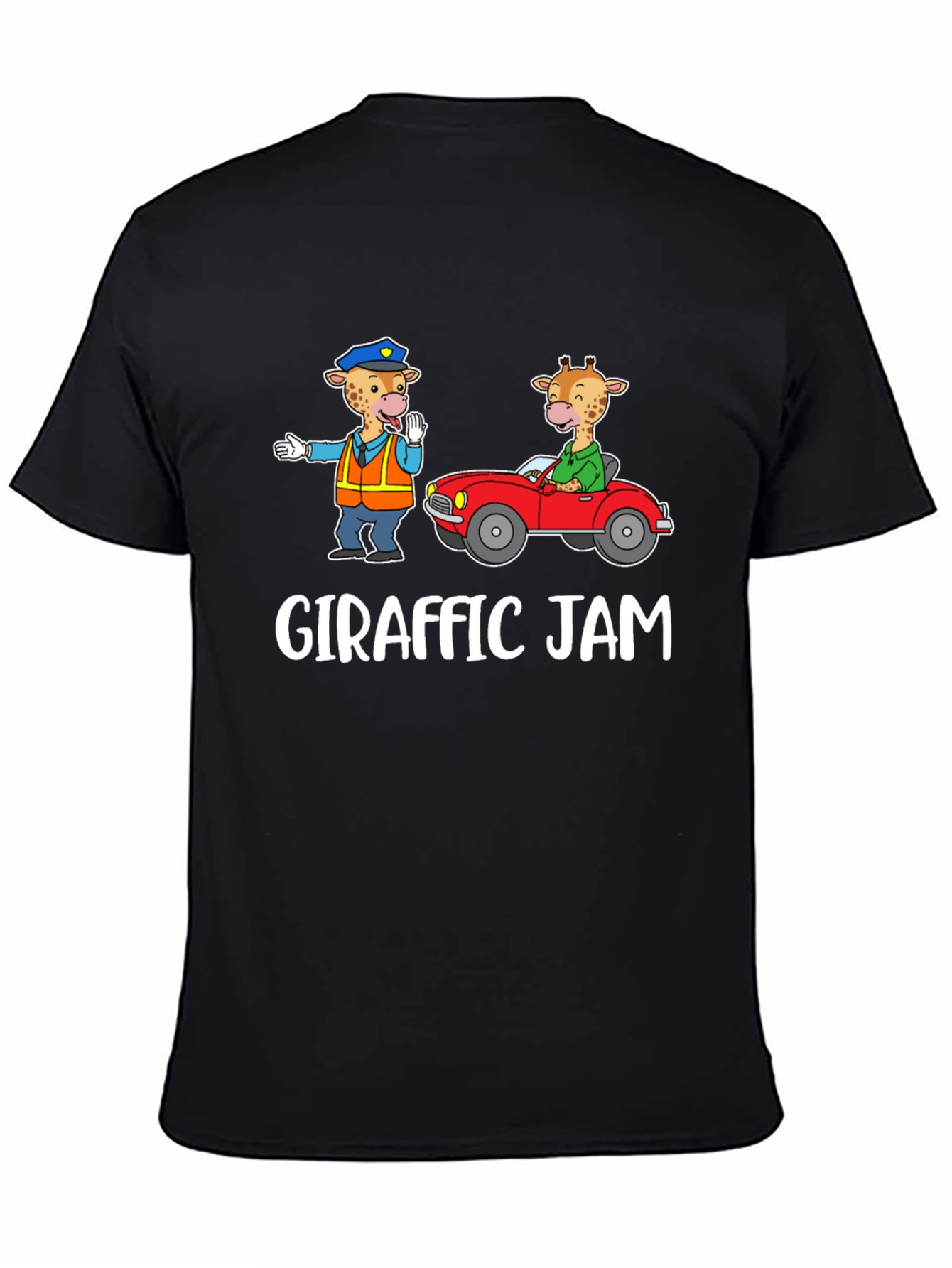 Black Giraffe Traffic Jam Graphic T-Shirt view 4