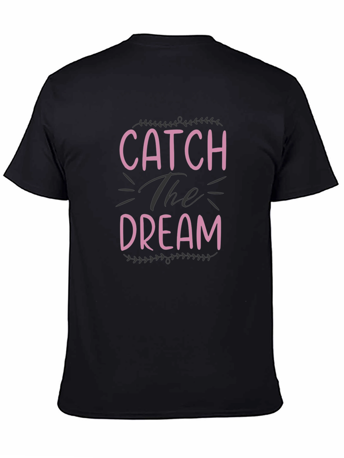Black Catch The Dream Graphic Tee - Stylish Unisex T-Shirt view 4