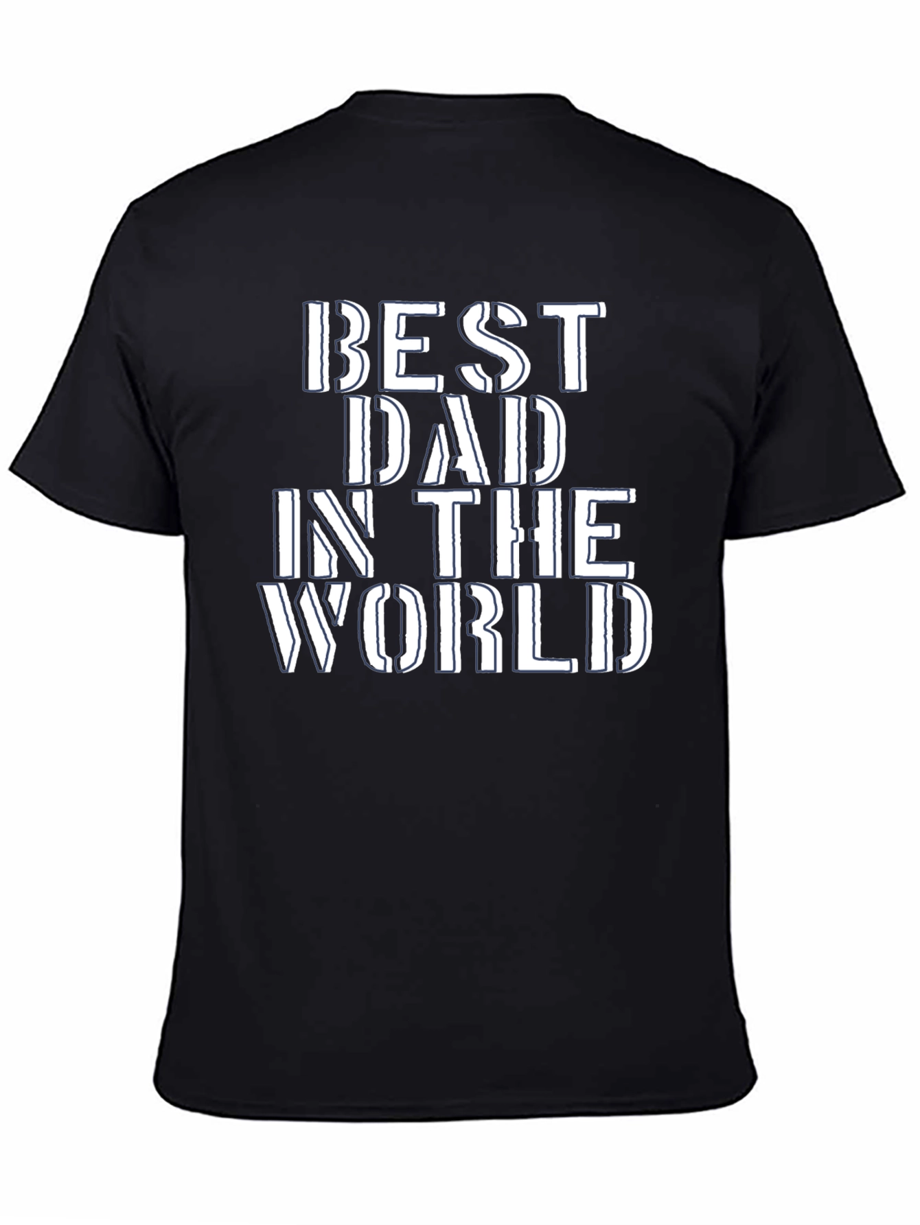 Black Best Dad in the World Graphic Tee - Black view 4