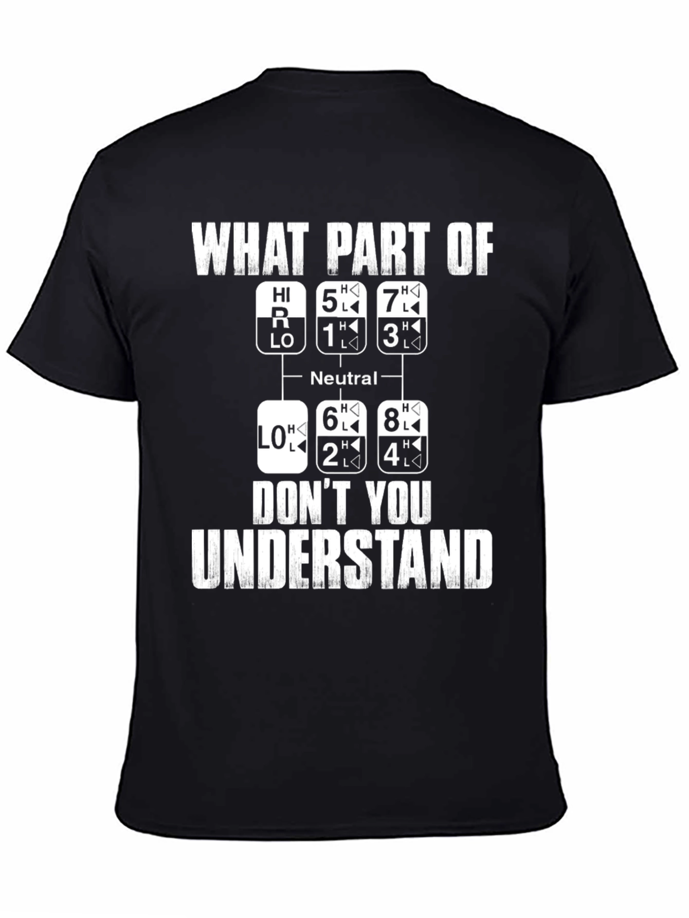 Black Trucker Gear Shift T-Shirt view 4