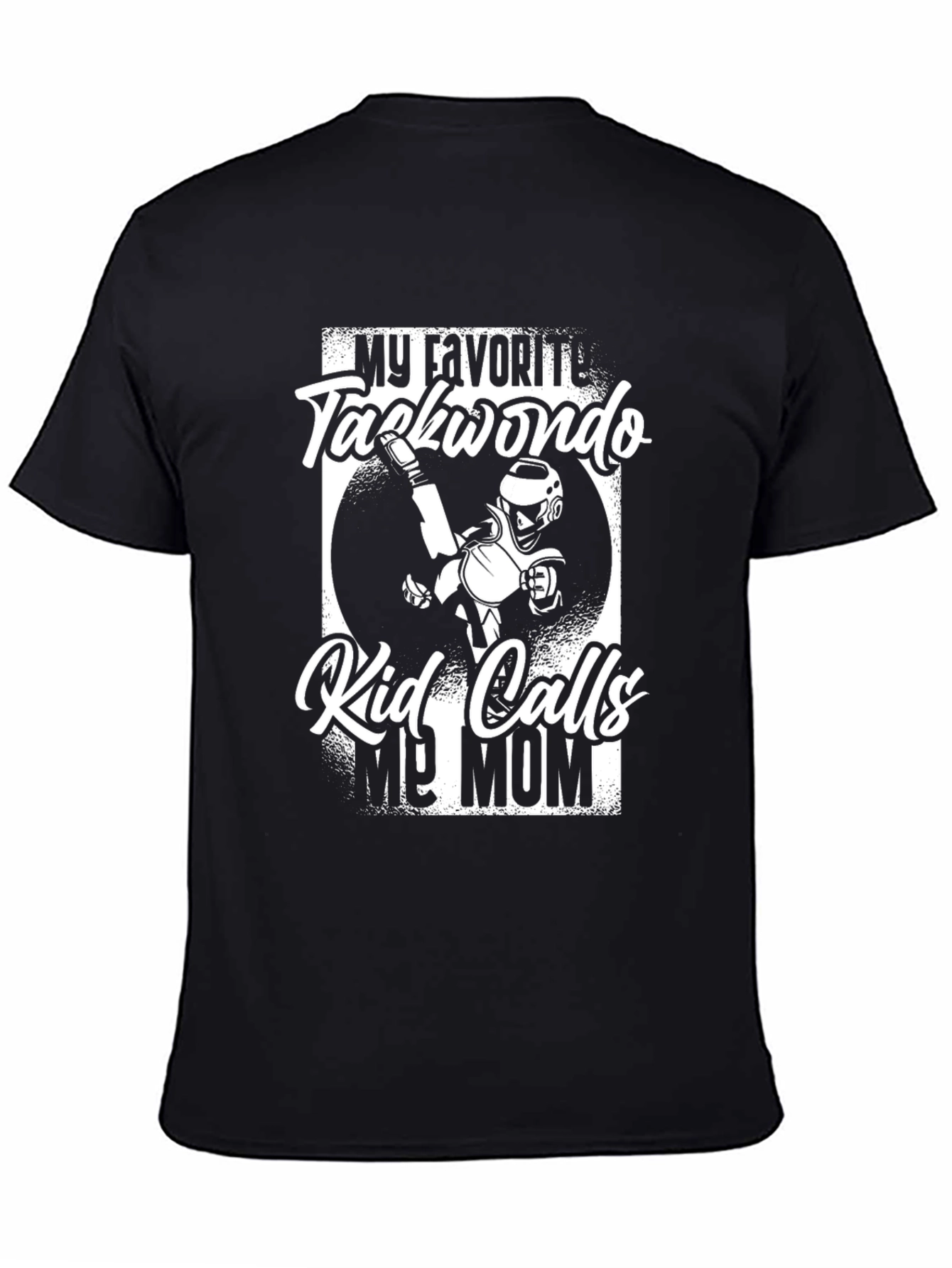 Black Taekwondo Mom T-Shirt view 4