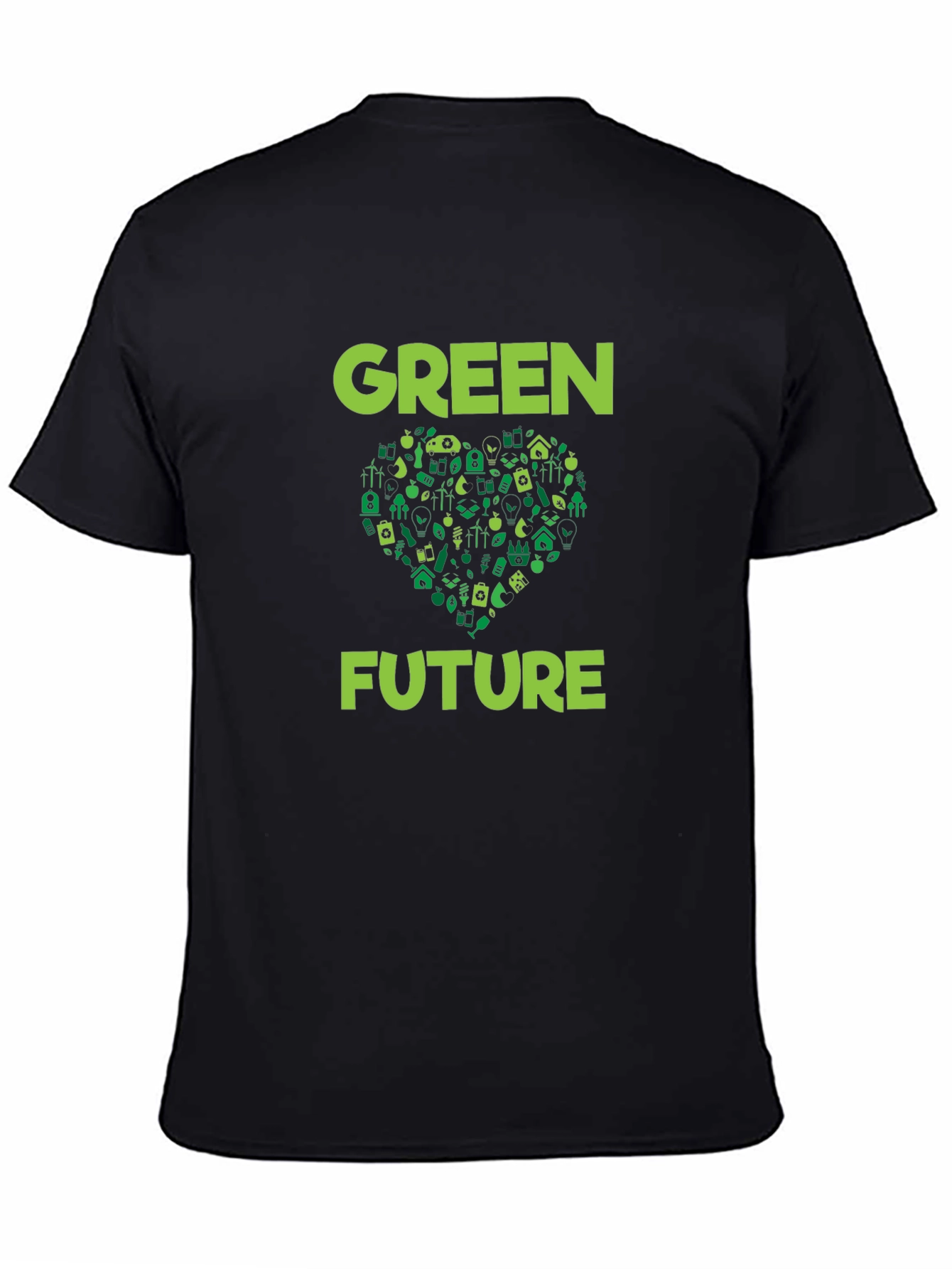 Black Green Future Graphic T-Shirt - Eco-Friendly Design view 4