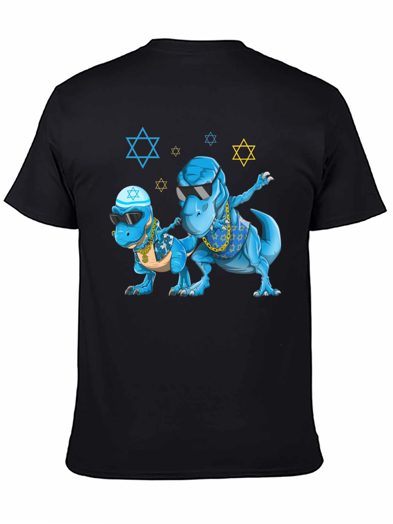 Black Dinosaur Graphic Tee - Fun Jewish T-Rex Design view 4