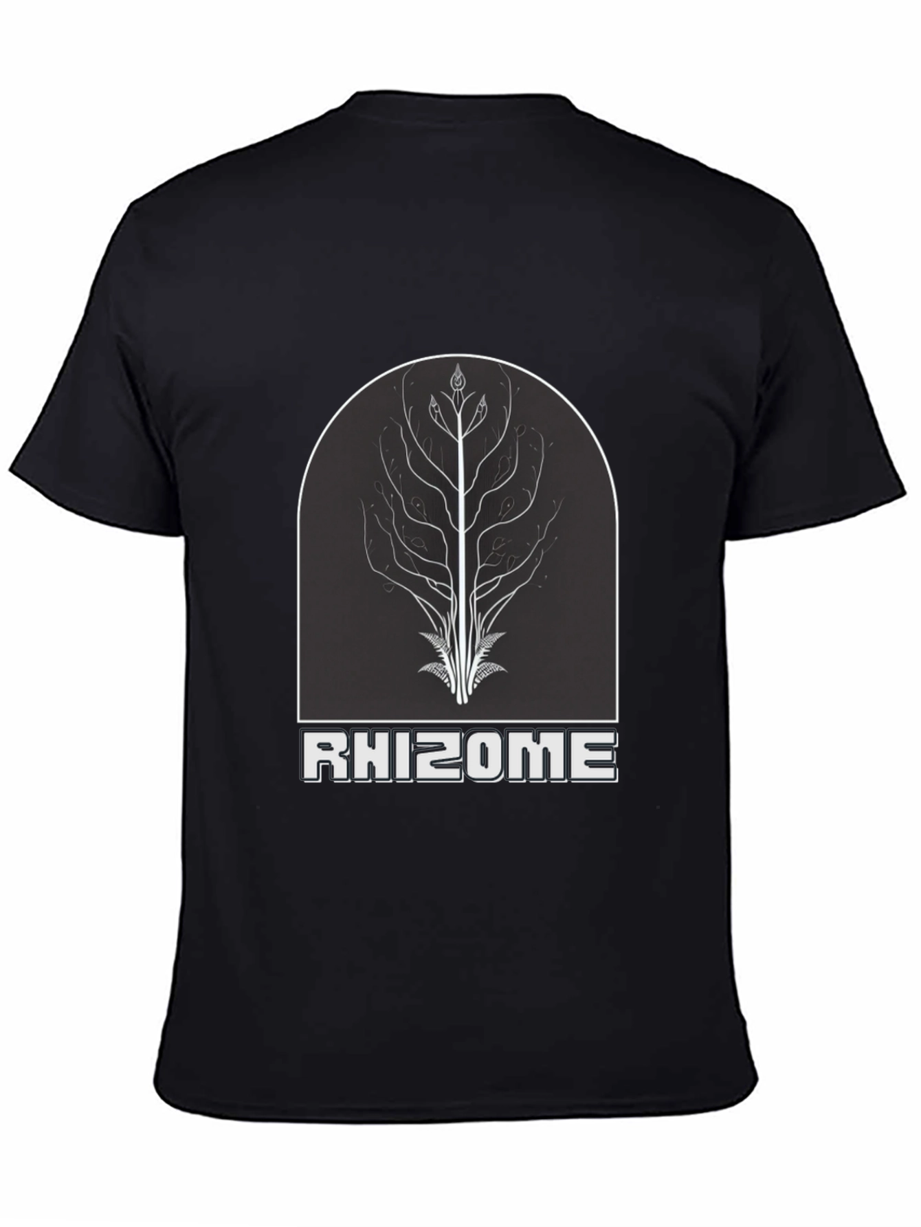 Black Rhizome Tree Graphic Tee - Nature Inspired Design view 4