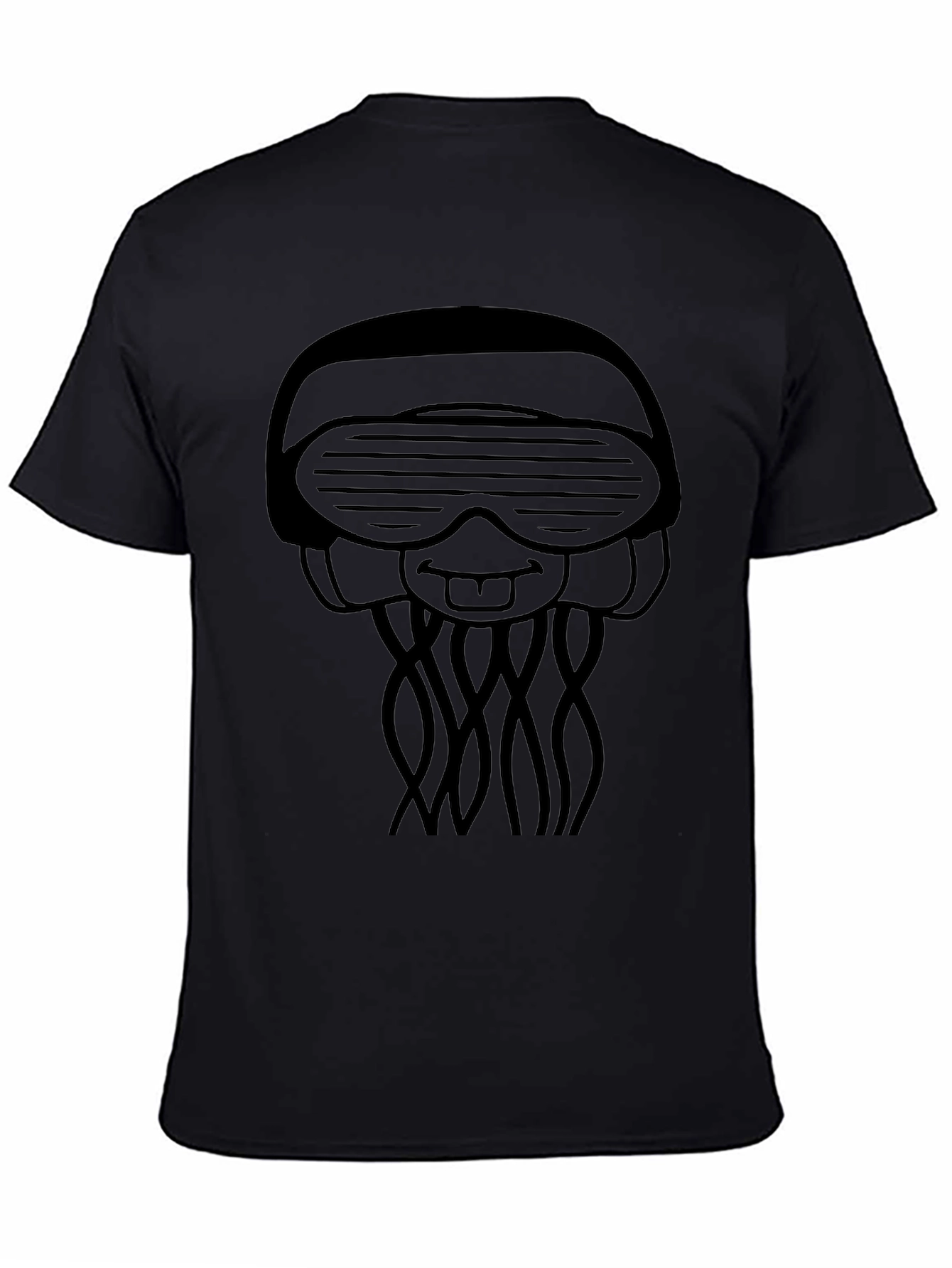 Black Cool Jellyfish Graphic Tee - Black view 4