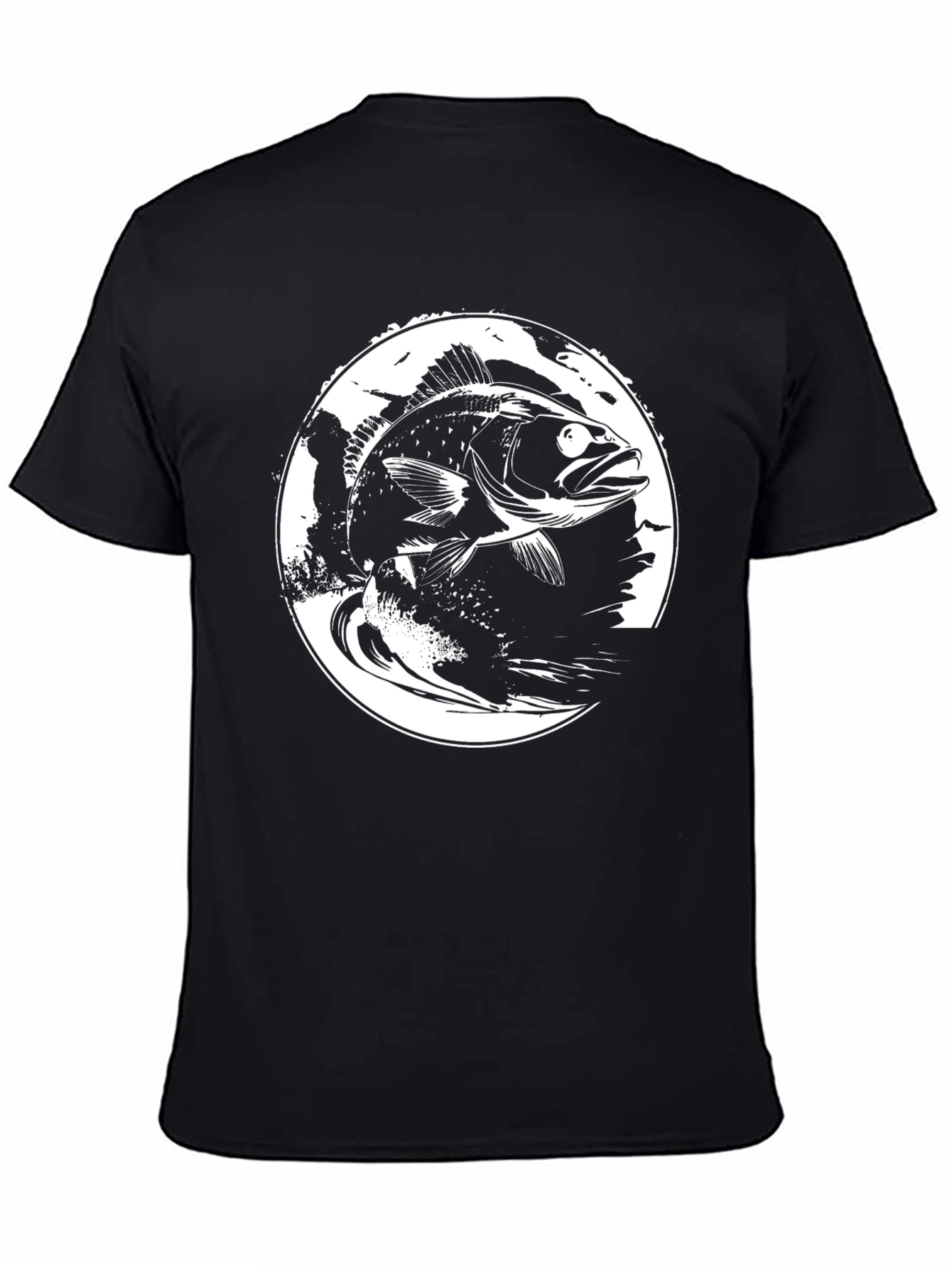Black Bass Fish Graphic Tee - Black view 4
