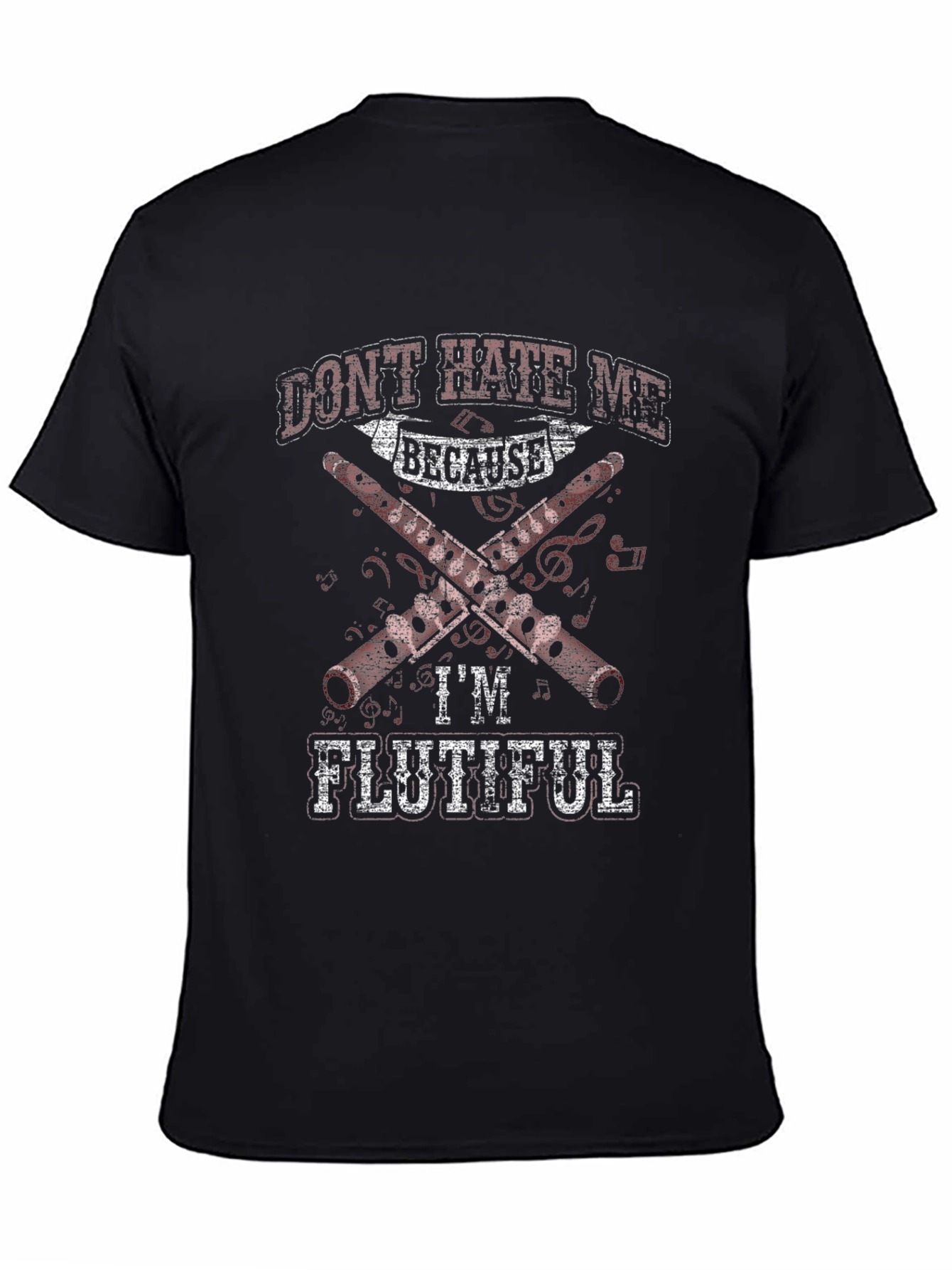 Black Don't Hate Me Because I'm Flutiful T-Shirt view 4
