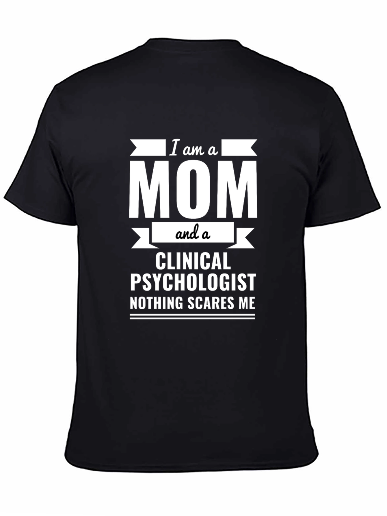 Black Mom and Clinical Psychologist Graphic Tee - Black view 4
