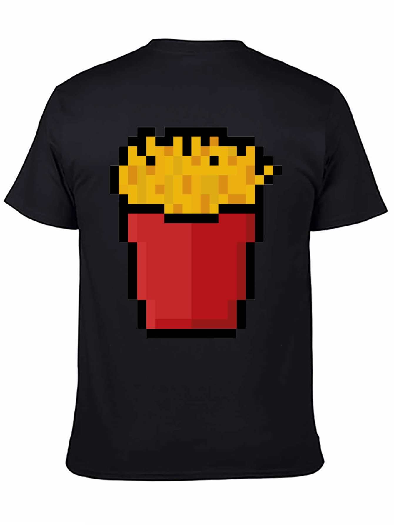 Black Pixel Fries Graphic Tee - Retro Gaming Style view 4