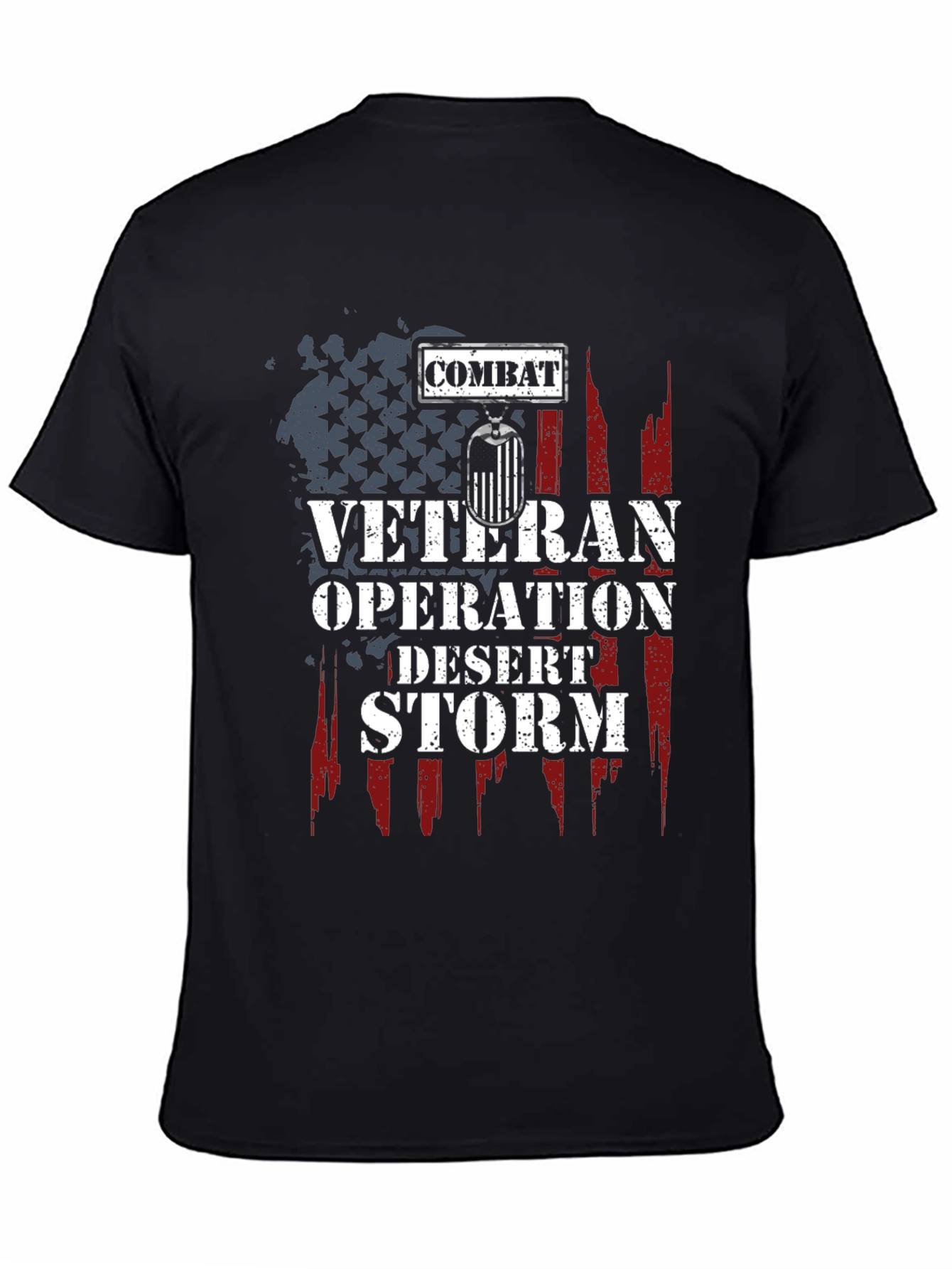 Black Combat Veteran Operation Desert Storm T-Shirt view 4