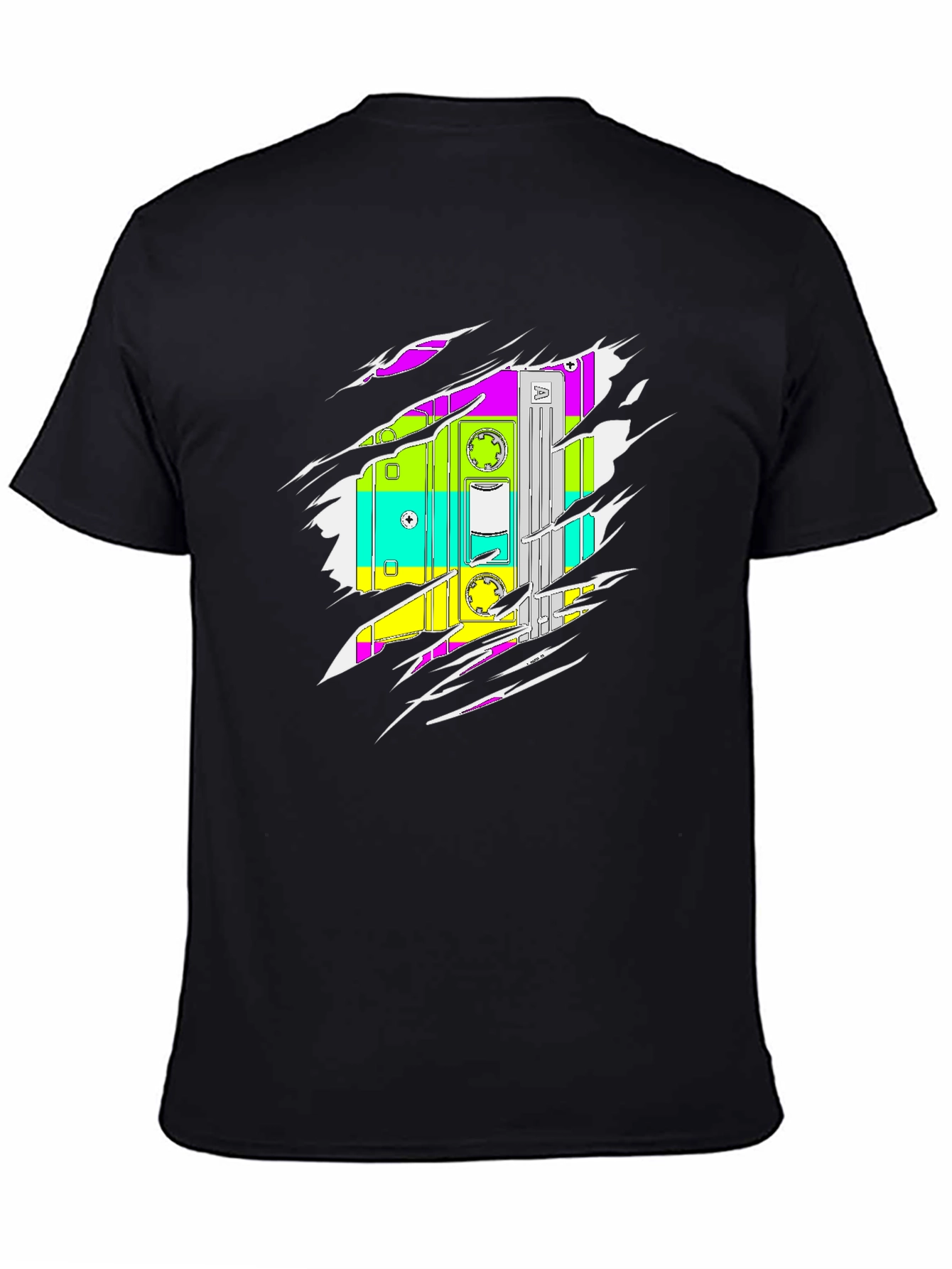 Black Retro Cassette Tape Graphic Tee - Black view 4