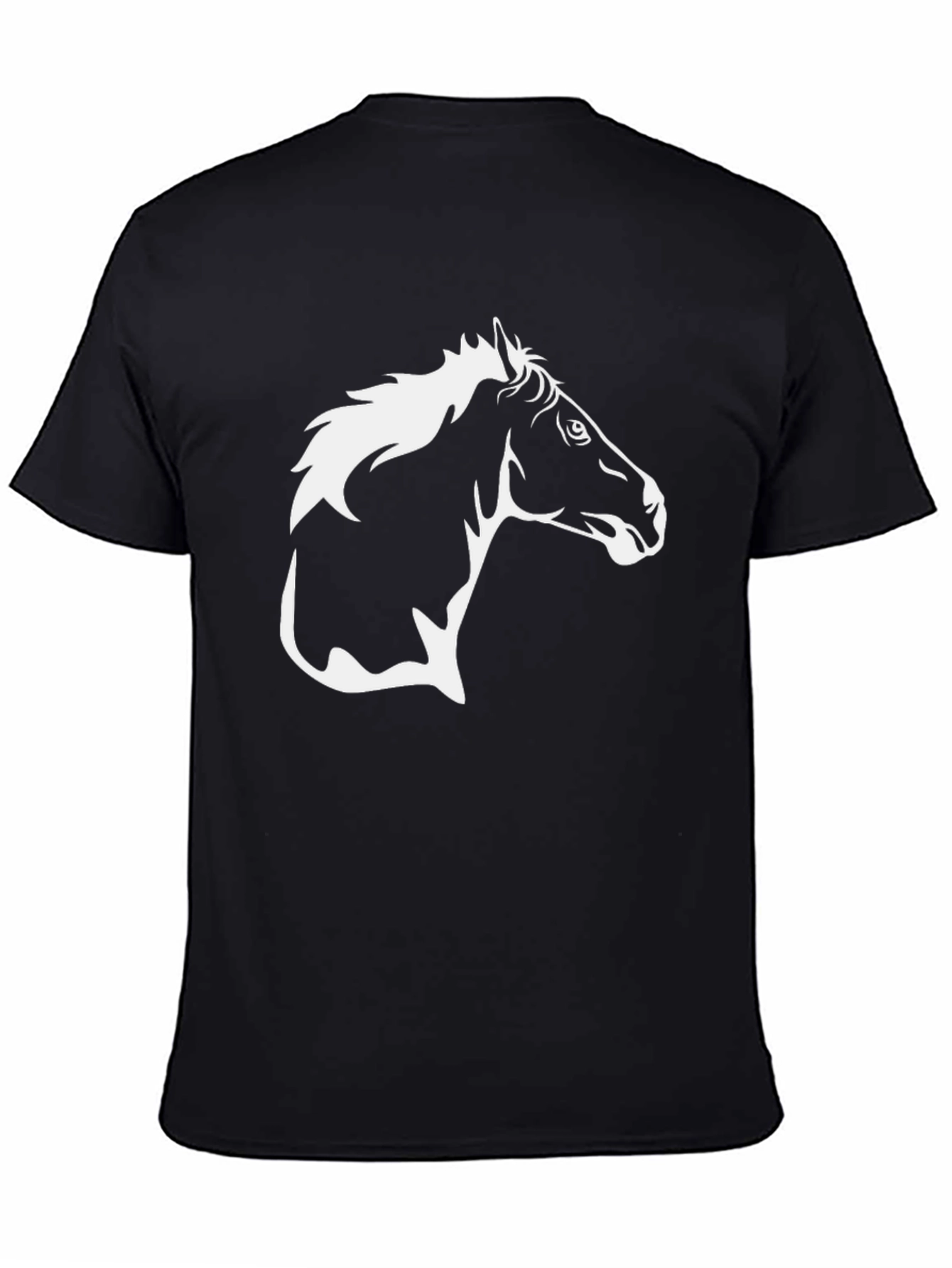 Black Black Horse Graphic Tee - Stylish Animal Design view 4