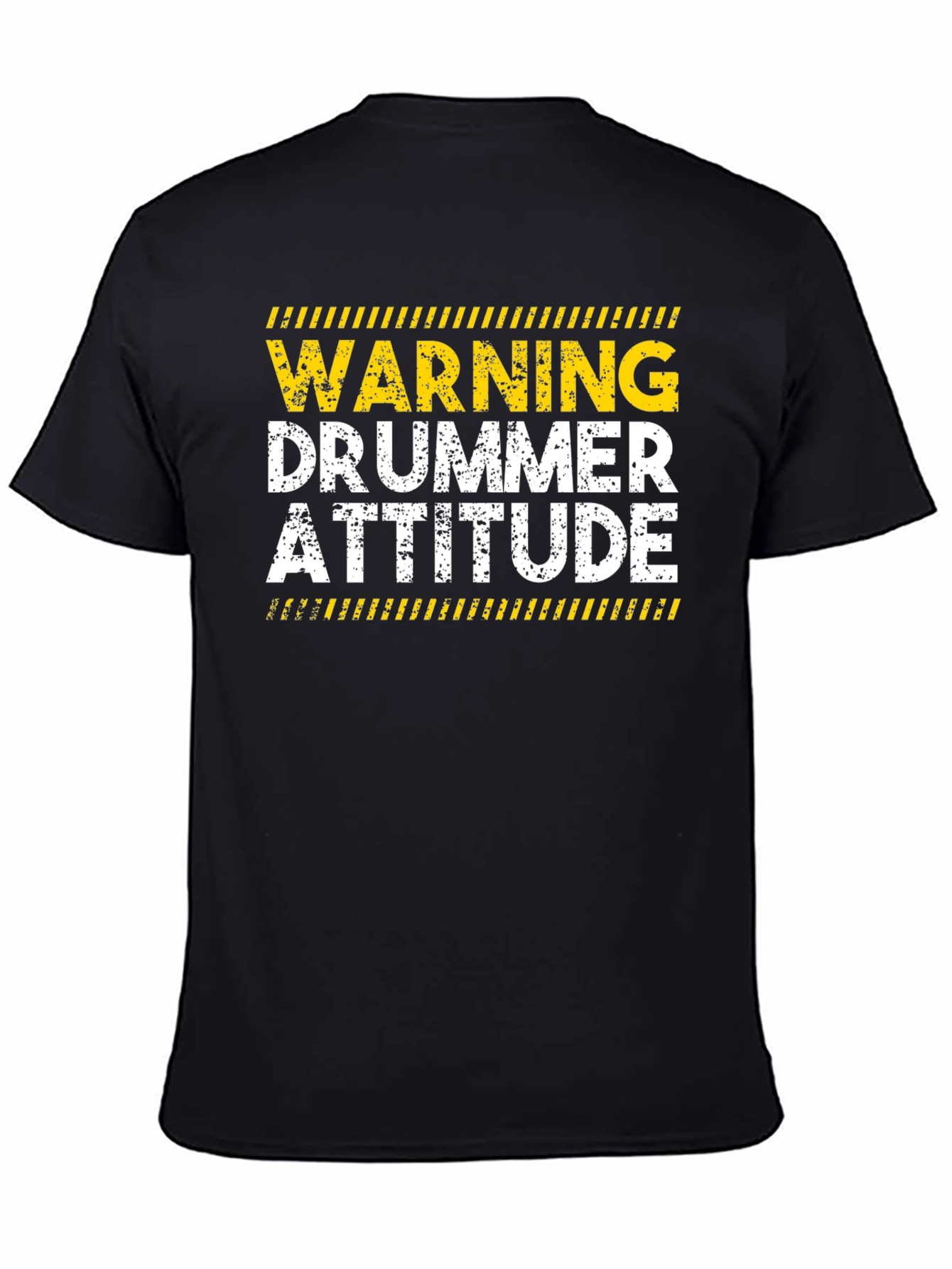 Black Warning Drummer Attitude T-Shirt view 4