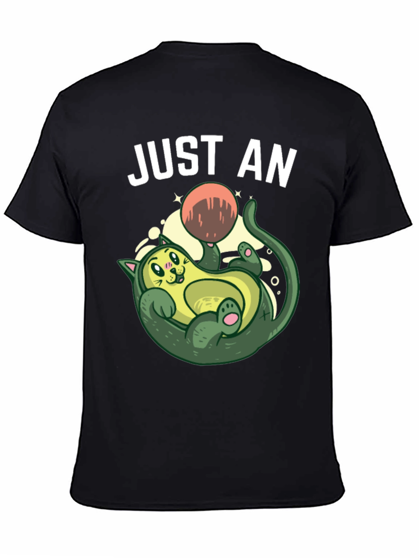 Black Avocado Cat T-Shirt - Funny Graphic Tee view 4